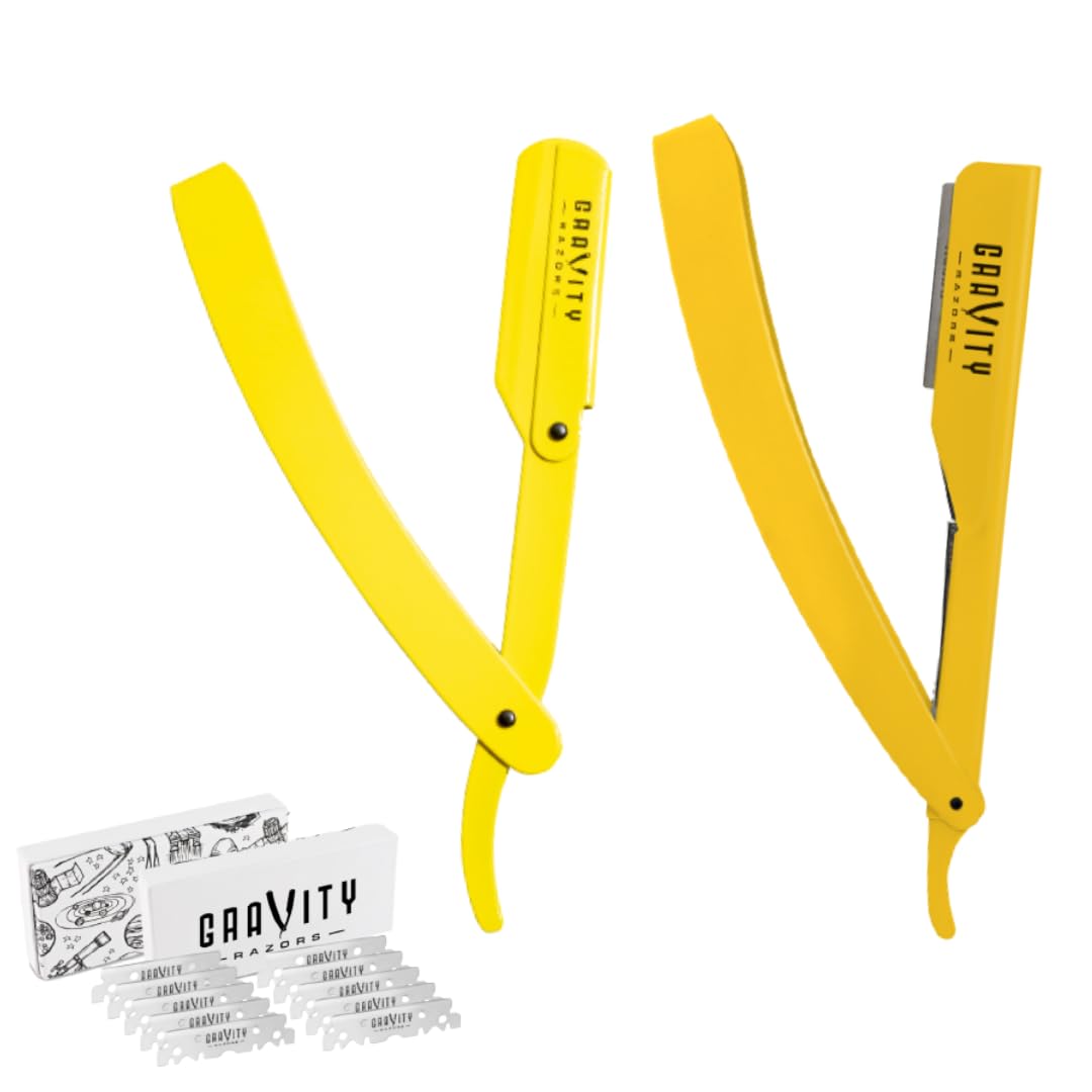 Professional Stainless Steel Straight Razor Kit with 20 Premium Blades - The OG Bundle for Barbers & Shaving Enthusiasts | Perfect for Home Grooming, Salon Use & Gift Giving