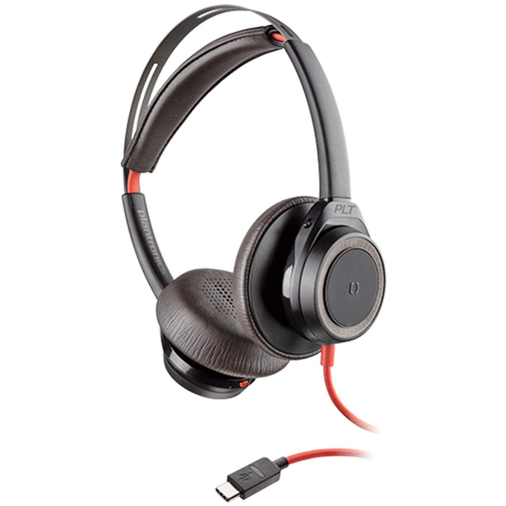 Plantronics Blackwire 7225 USB-C Headset with Noise-Canceling Mic - Professional Office Headphones for Calls & Video Conferencing - Comfortable Over-Ear Design for All-Day Wear (Black)