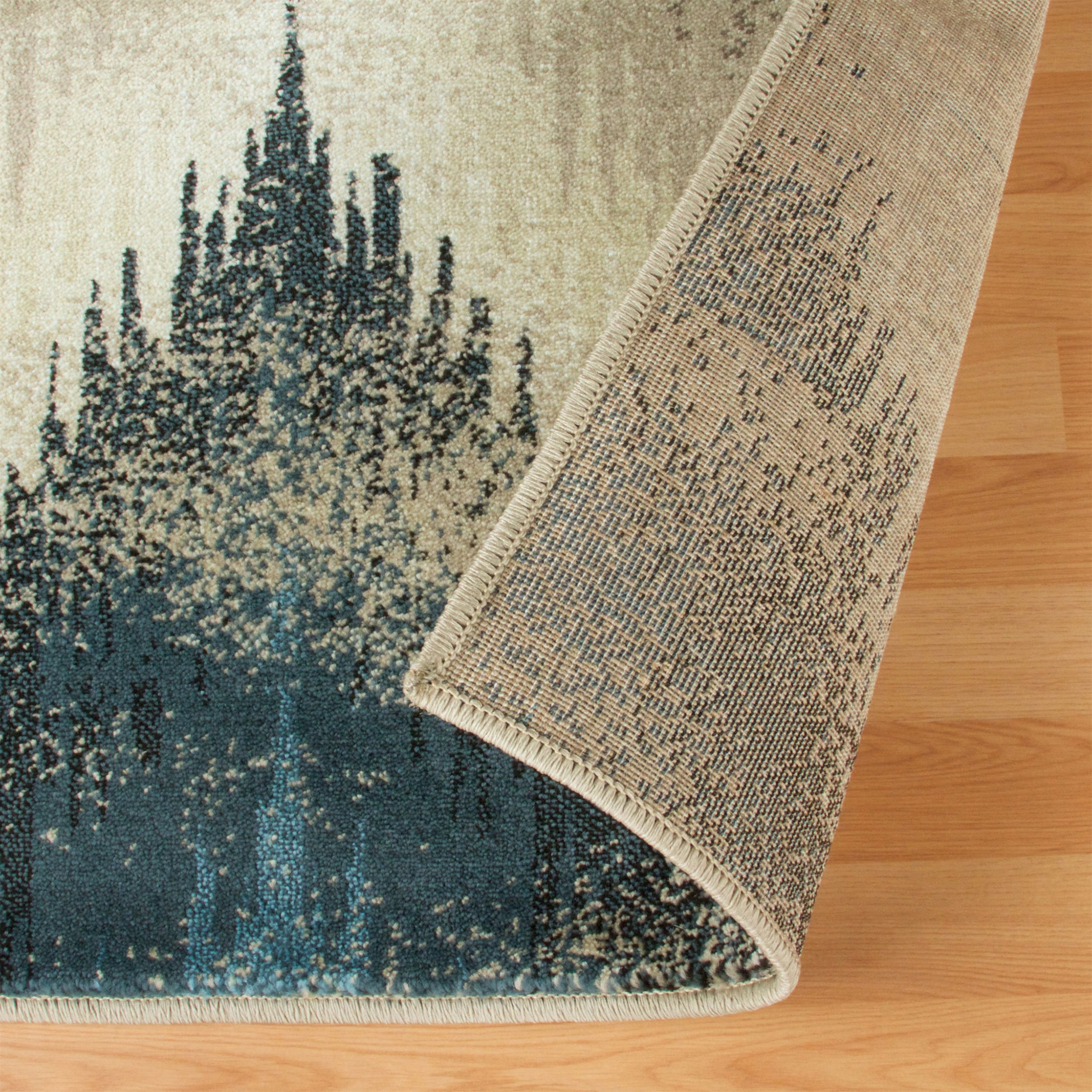 Premium 2' x 3' Farmhouse Area Rugs - Soft Beige & Blue Washable Rug for Bedroom, Living Room, Kitchen, Entryway, Laundry Room - Cadwell Collection Home Decor (Perfect for Cozy Farmhouse Style & High Traffic Areas)