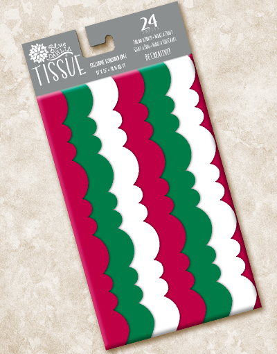 Festive Scalloped Tissue Paper for Gift Wrapping, Party Decorations & Crafting - Assorted Colors, 20 Sheets/Pack