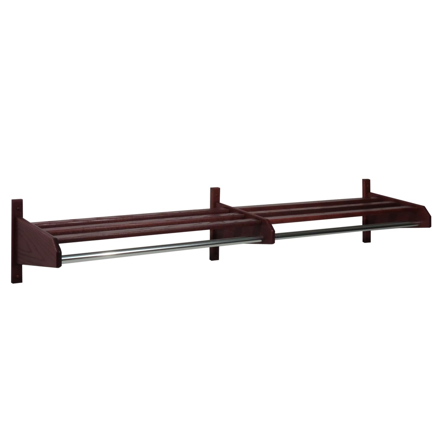 74-Inch Wooden Coat and Hat Rack with Small Hook Hangers - Solid Mahogany Wall Mounted Entryway Organizer for Coats, Hats, Scarves & Accessories - Perfect for Hallway, Bedroom or Mudroom Storage
