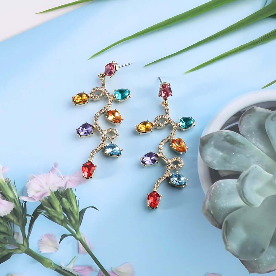 Festive Christmas Light Bulb Drop Earrings - Colorful Holiday Dangle Earrings for Women | Perfect for Christmas Parties, Gift Exchange & Festive Celebrations (D1240)