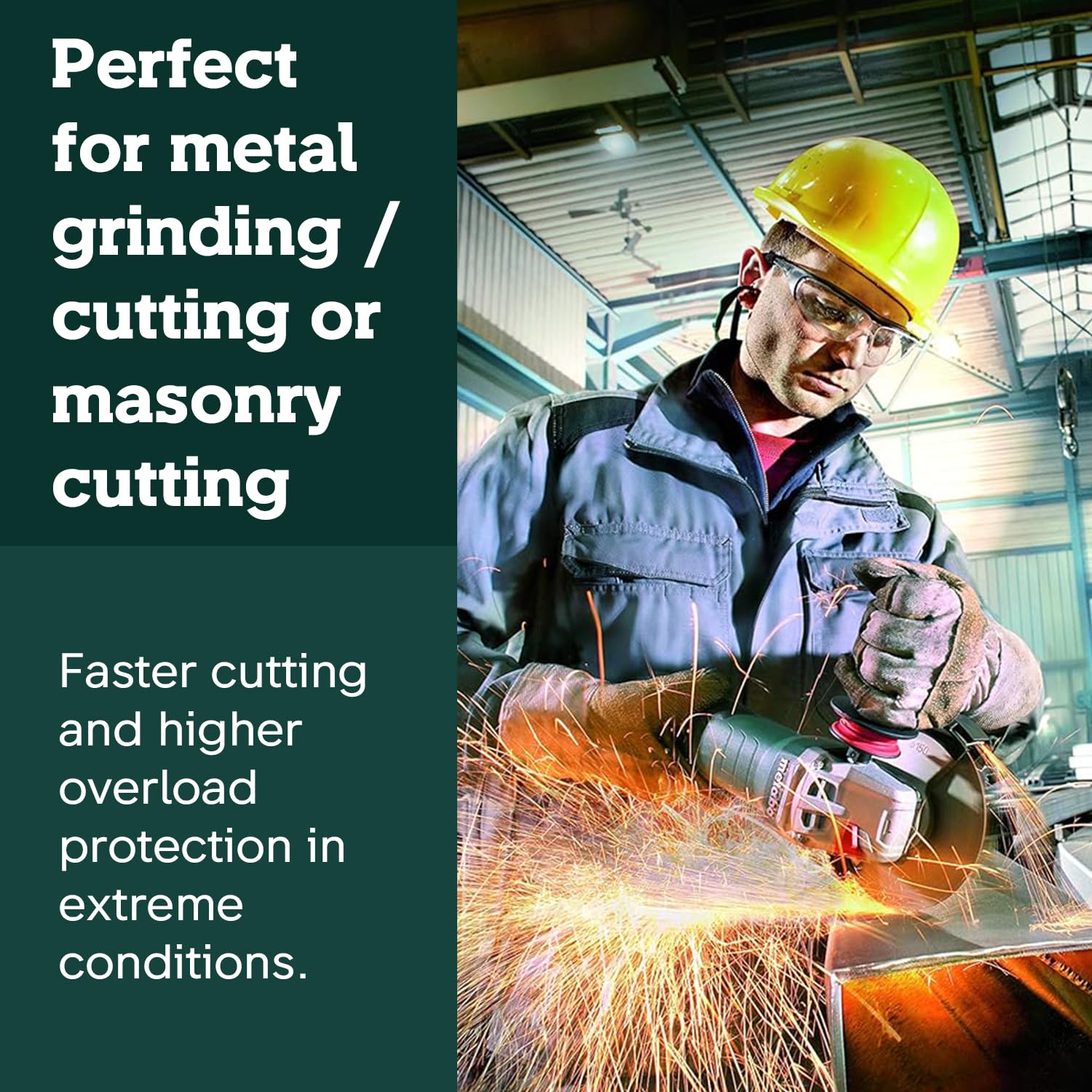 Metabo WEP 15-150 Quick 6-Inch Angle Grinder - 13.5 Amp, 9600 RPM, Non-Locking Paddle Switch, Made in Germany (Model 600488420) - Perfect for Metal Cutting, Grinding & Polishing in Construction & DIY Projects