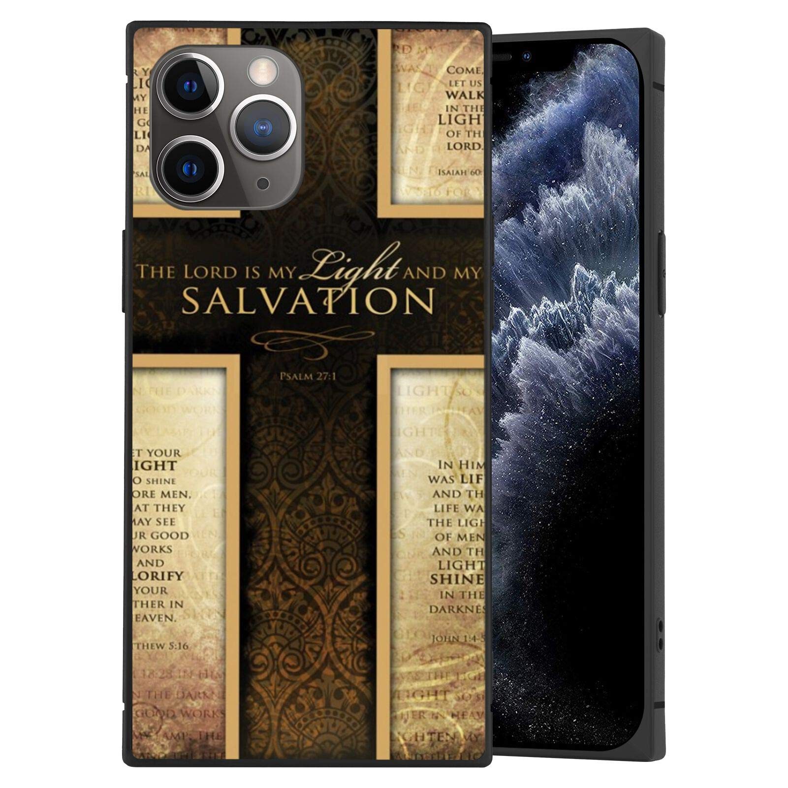 Yaolang iPhone 11 Pro Max Case - Slim TPU Cover with Bible Verses & Cross Design for Daily Protection