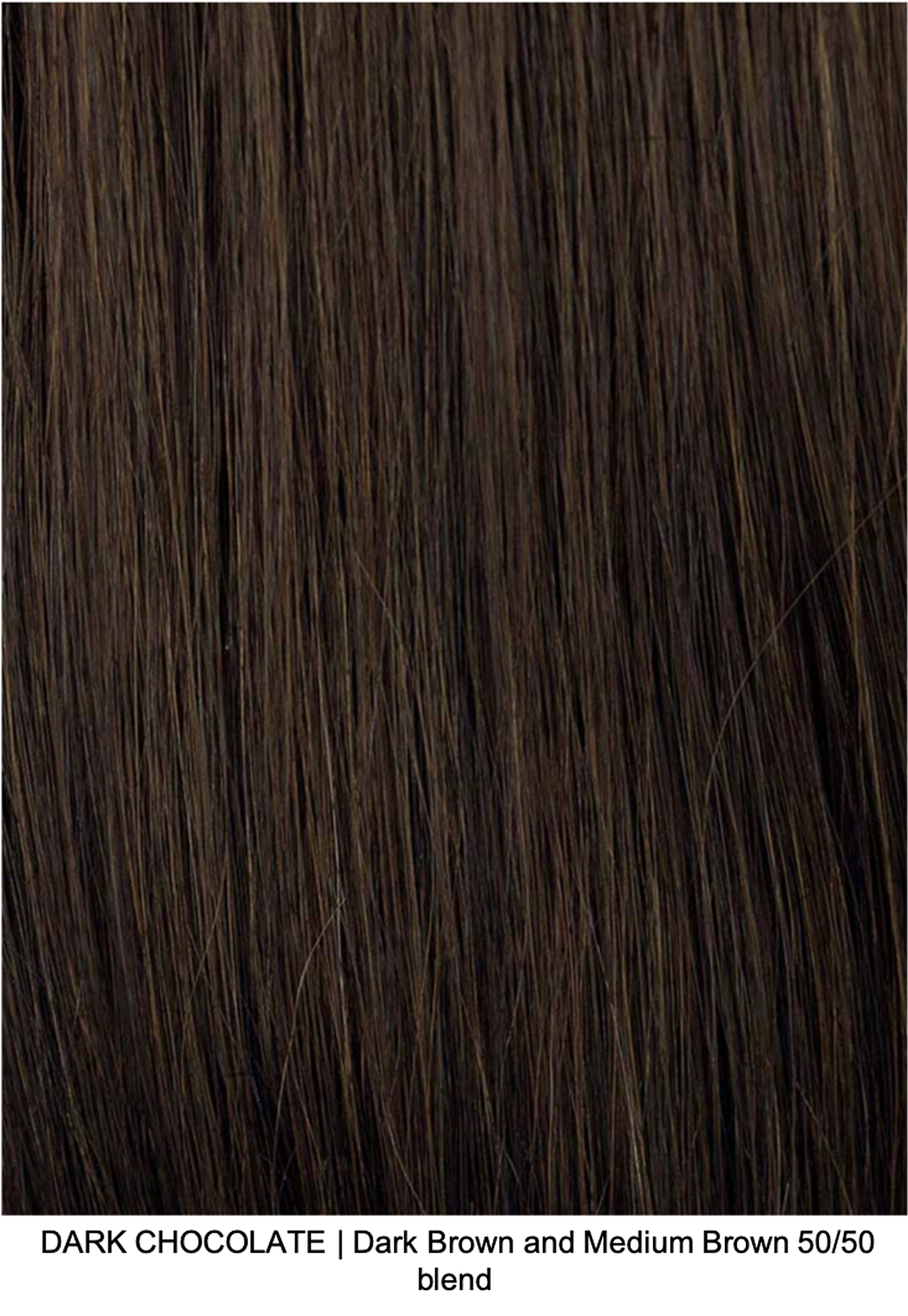 Rene of Paris EVANNA TOP PIECE 4PC Bundle - Hair Topper, 4oz Mara Ray Enriched Shampoo, Wide Tooth Comb & 19 Page Guide (Dark Chocolate) | Perfect for Thinning Hair & Hair Loss Solutions | Great for Daily Use & Special Occasions