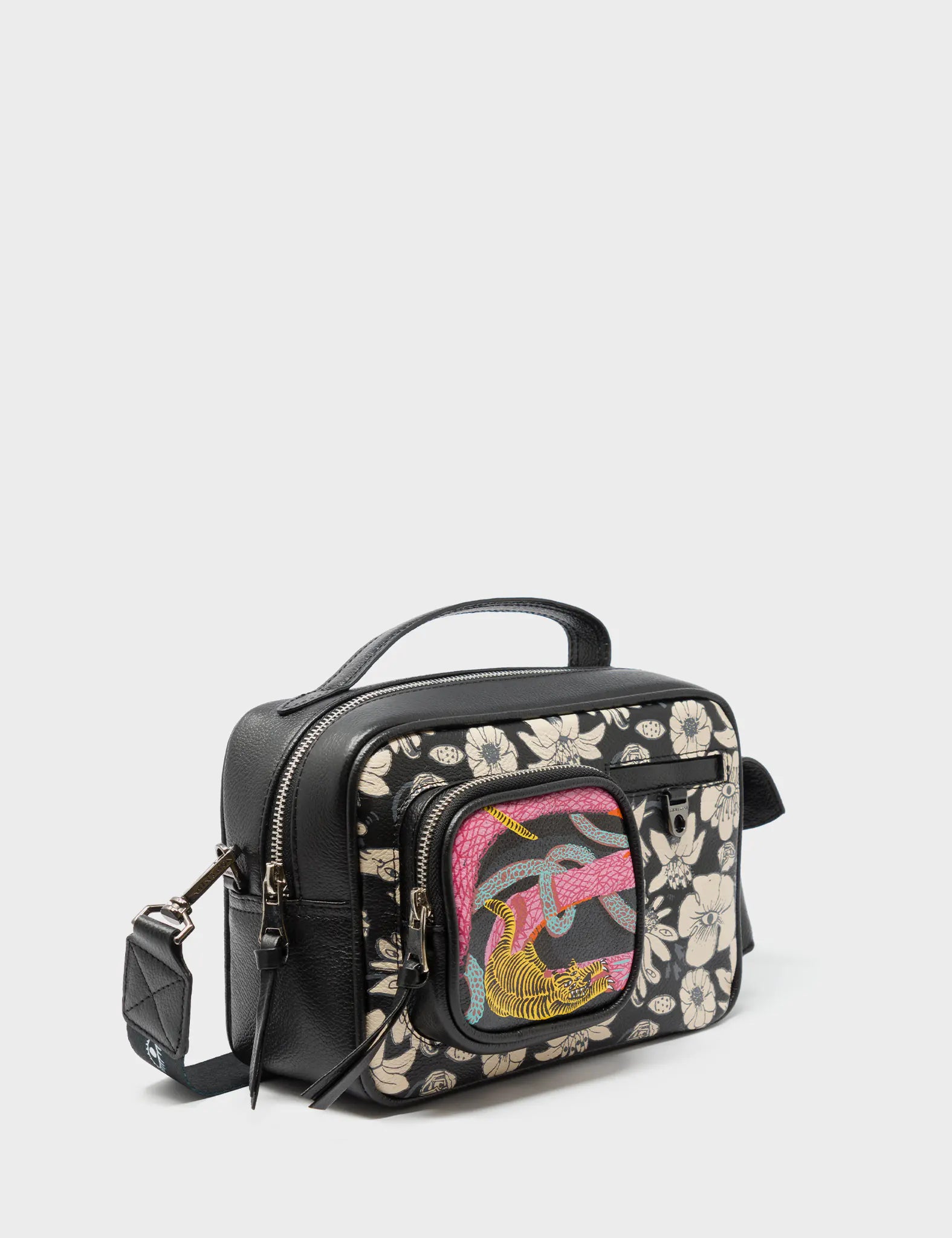 Ilan Radio Medium Black Crossbody Bag - Stylish Tangle Tales Black Design for Women | Perfect for Travel, Work & Everyday Use