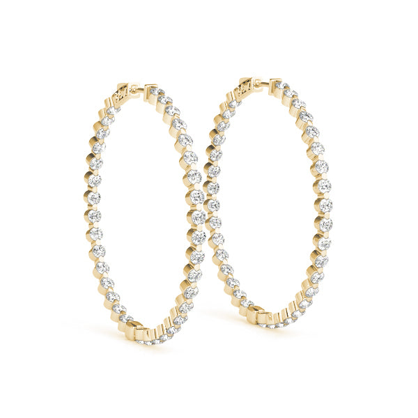 1 Inch 1 Prong Round Hoop Earrings - Complete 1/2 Pair Set for Everyday Wear, Parties & Special Occasions