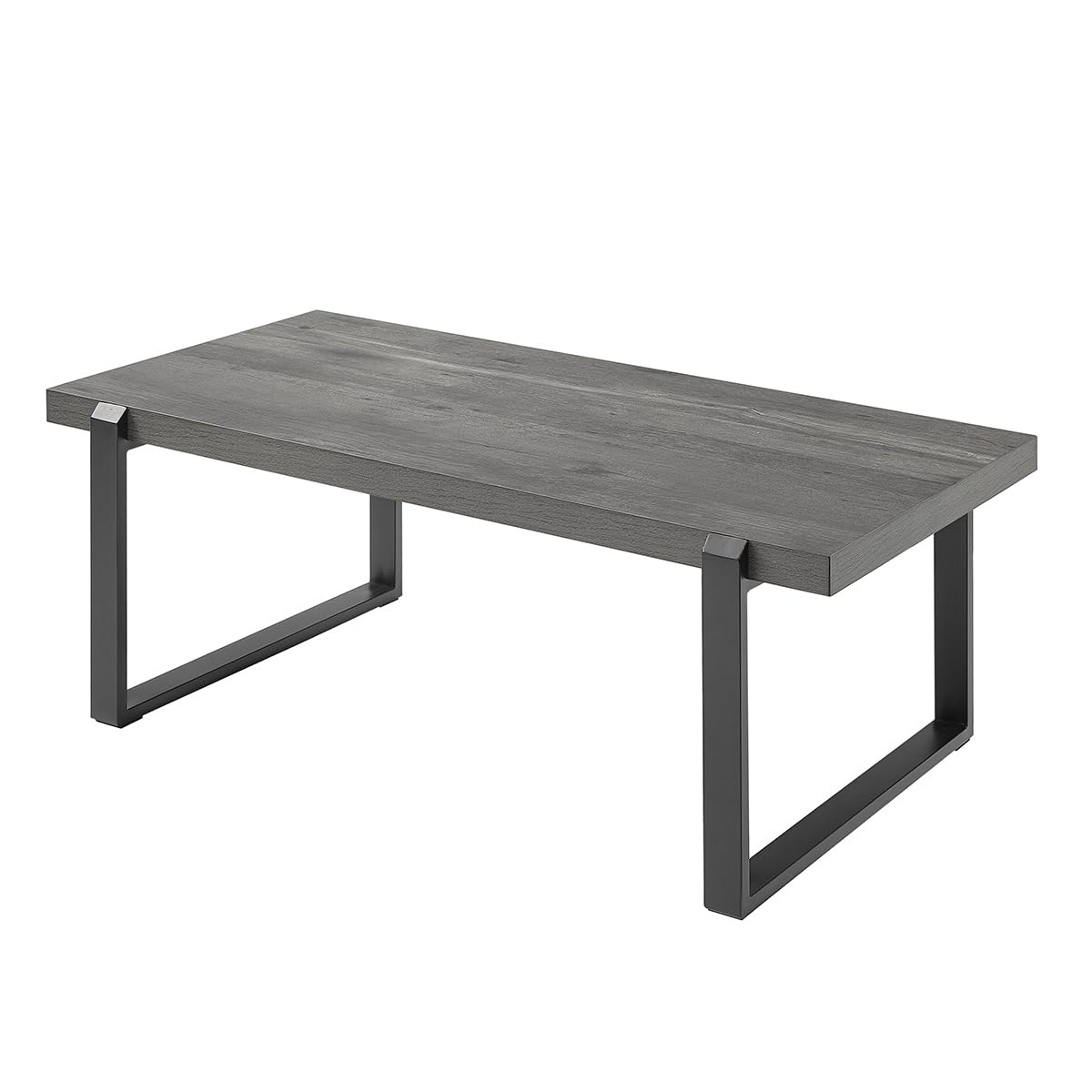 EXCEFUR Modern Coffee Table - Rustic Wood & Metal Rectangle Cocktail Table for Living Room - 44 Inch Grey Center Table - Perfect for Small Spaces, Apartments & Cozy Home Decor