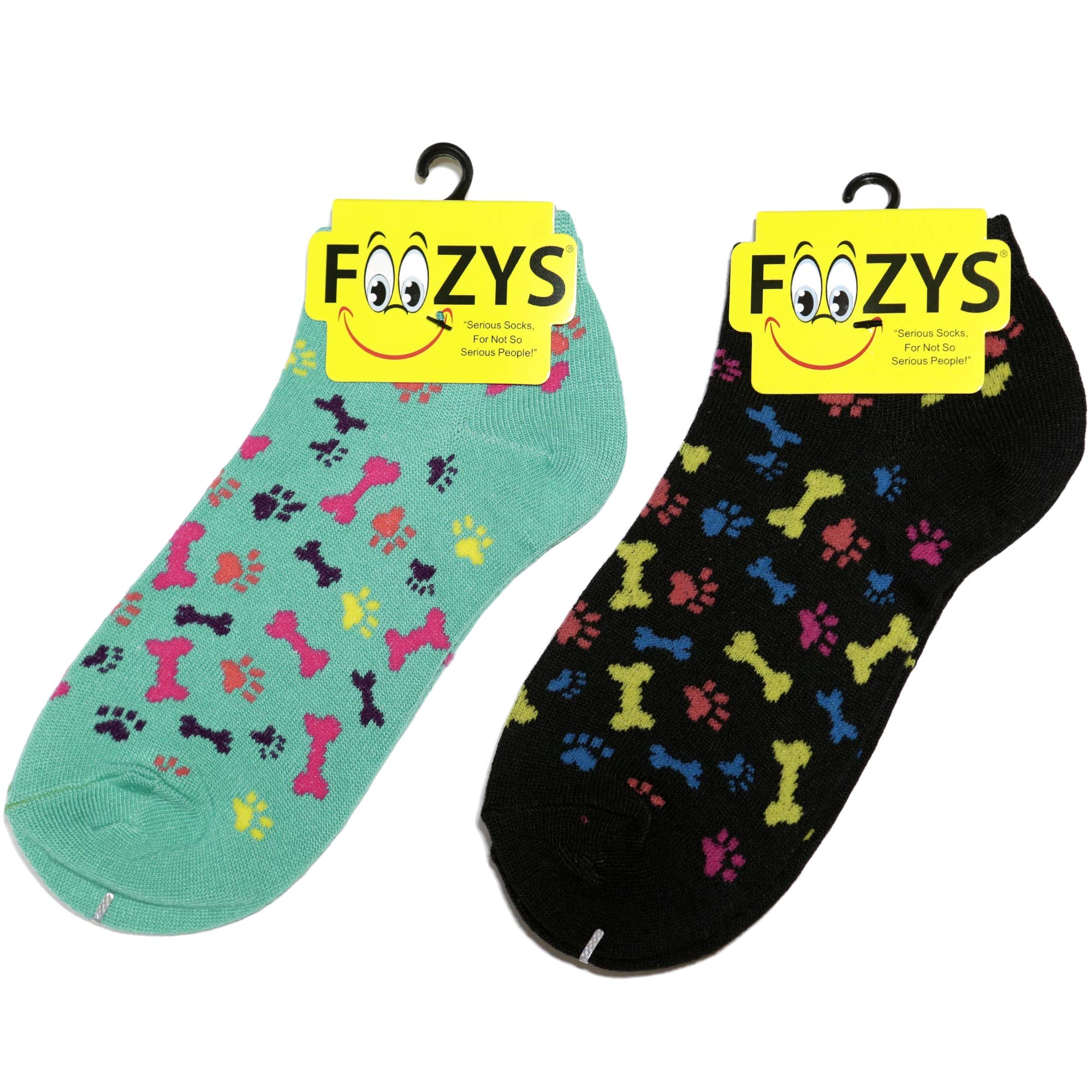 Foozys Women's Low Cut No Show Socks - Cute Dog Pattern Invisible Socks for Sneakers & Loafers | 2 Pairs Pack | Perfect for Casual Wear, Workouts & Everyday Comfort