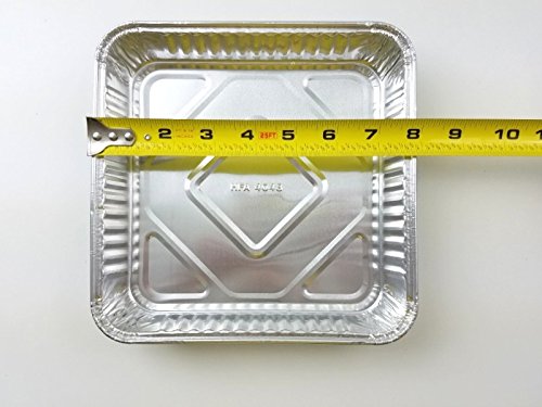 Square Aluminum Foil Cake Pan with Plastic Container - 25 Sets for Baking & Storage
