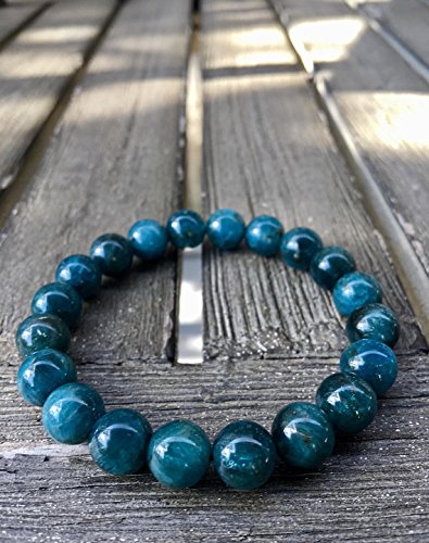 LOVEKUSH 9.5mm Teal Apatite Stretch Bracelet - Handmade Gemstone Beaded Jewelry for Women, Healing Crystal Energy Bracelet - Perfect for Yoga, Meditation & Everyday Wear (Code: WAR6270)