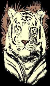 Champion Rugs White Tiger Head Area Rug 5’3”x7’5” - Soft Non-Slip Living Room & Bedroom Rug - Modern Animal Print Floor Decor for Home, Dorm, or Office