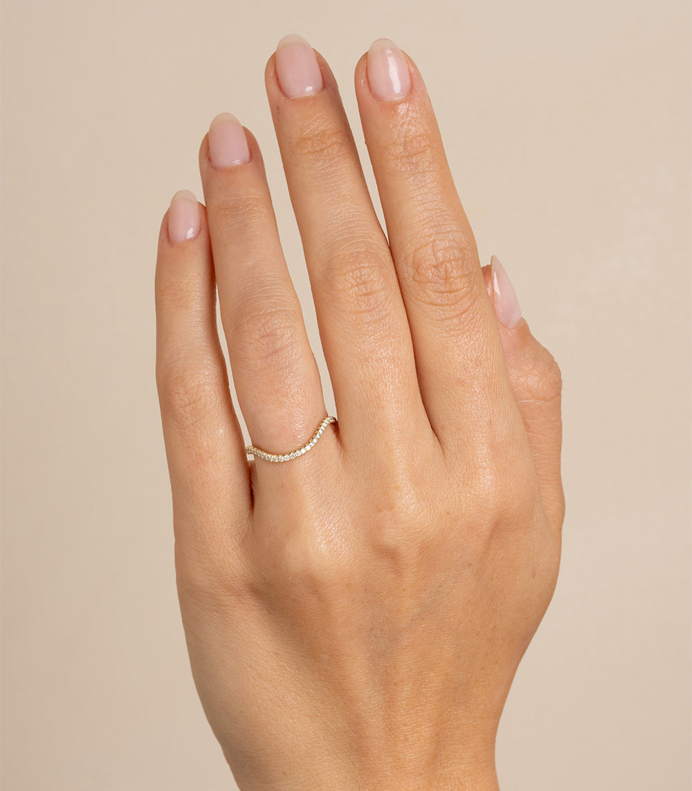 Exquisite Diamond Pave Nesting Band for Unique Engagement Rings – Perfect for Stacking, Bridal Sets, and Anniversary Gifts