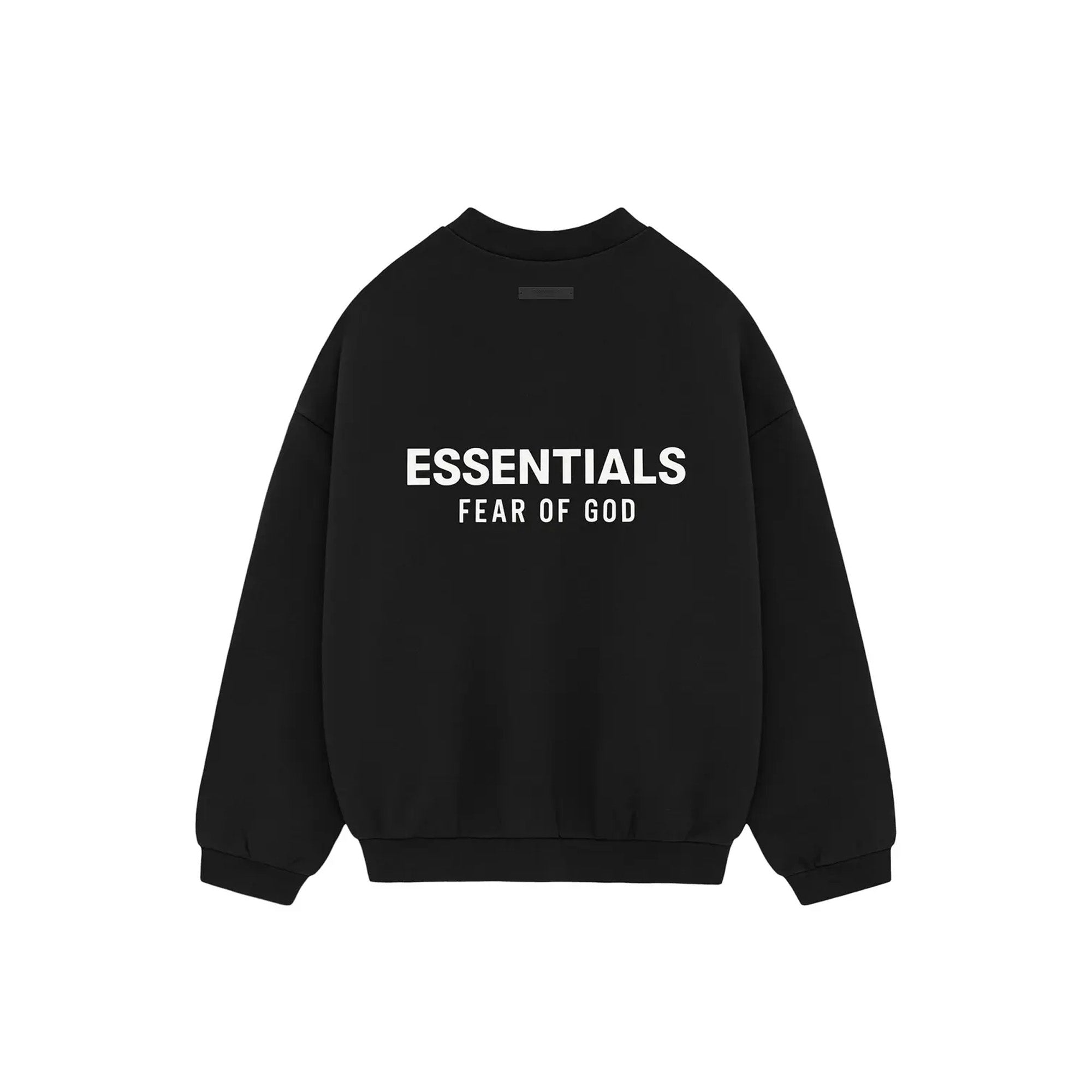 Fear of God Essentials Fleece Crewneck Sweatshirt - Black (2024) | Men's Casual Pullover for Streetwear & Loungewear