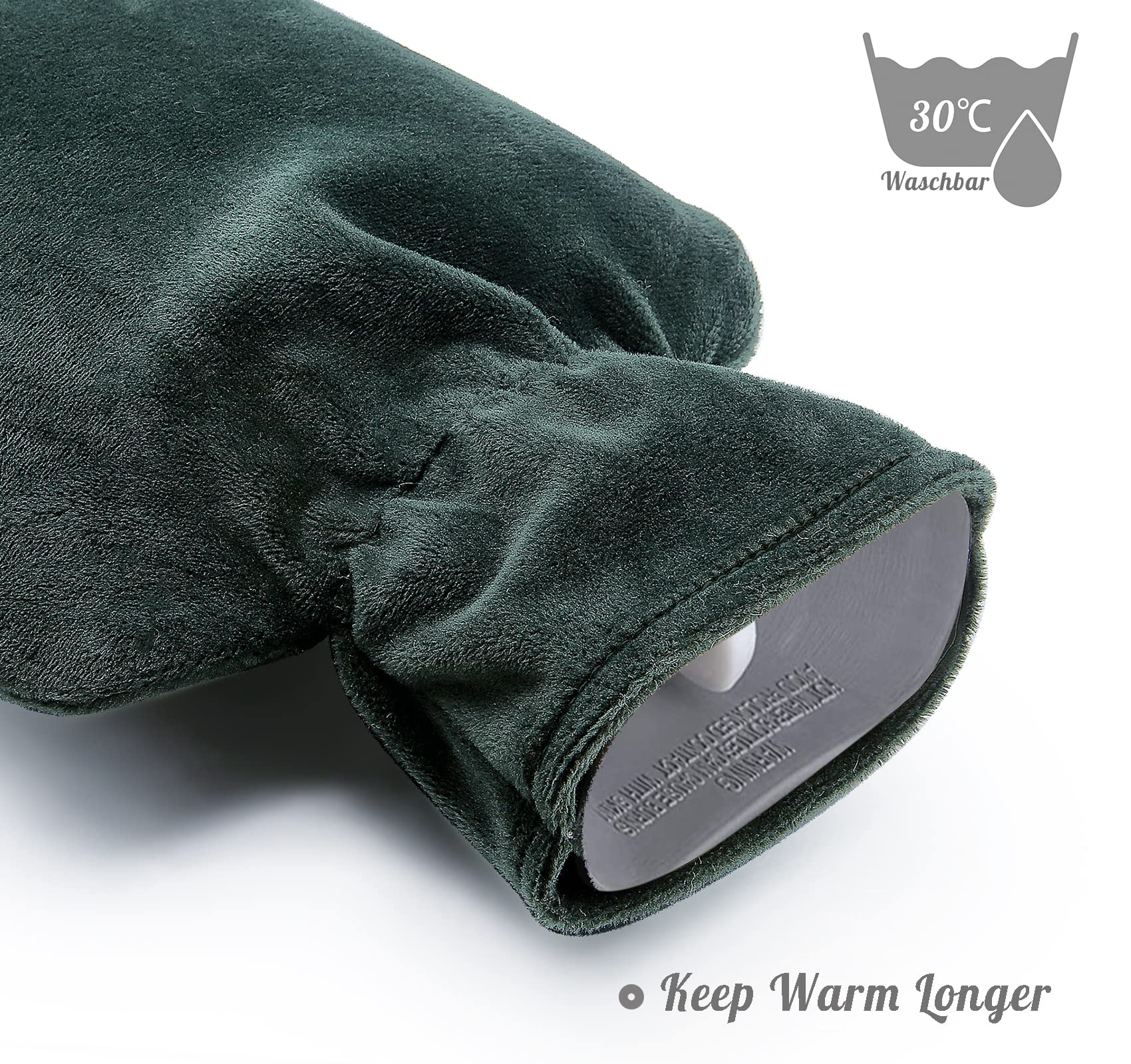 Anstore 2L Large Hot Water Bottle Green - Removable & Washable Soft Cover for Hot & Cold Therapy - Perfect for Baby, Neck Pain Relief, and Winter Warmth - Includes 1 Bottle & 2 Covers - Ideal for Home, Office, and Travel Use