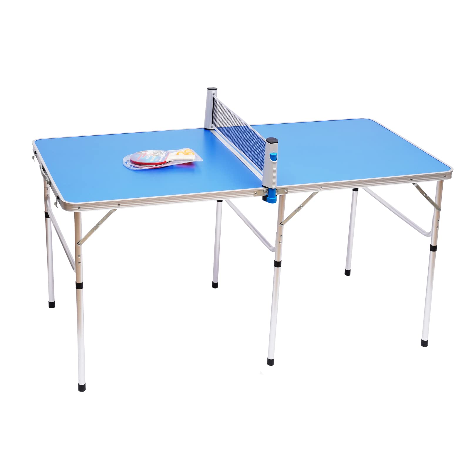 Premium Portable Folding Ping Pong Table Set - Aluminum Composite Frame with Removable Net for Indoor & Outdoor Use - Perfect for Family Games, Backyard Parties & Sports Training