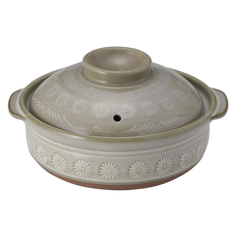 Premium Ginpo Mishima Non-Induction Donabe Casserole Pot - Traditional Japanese Clay Pot for Steaming, Boiling & Serving - Perfect for Hot Pot, Sukiyaki & Home Cooking