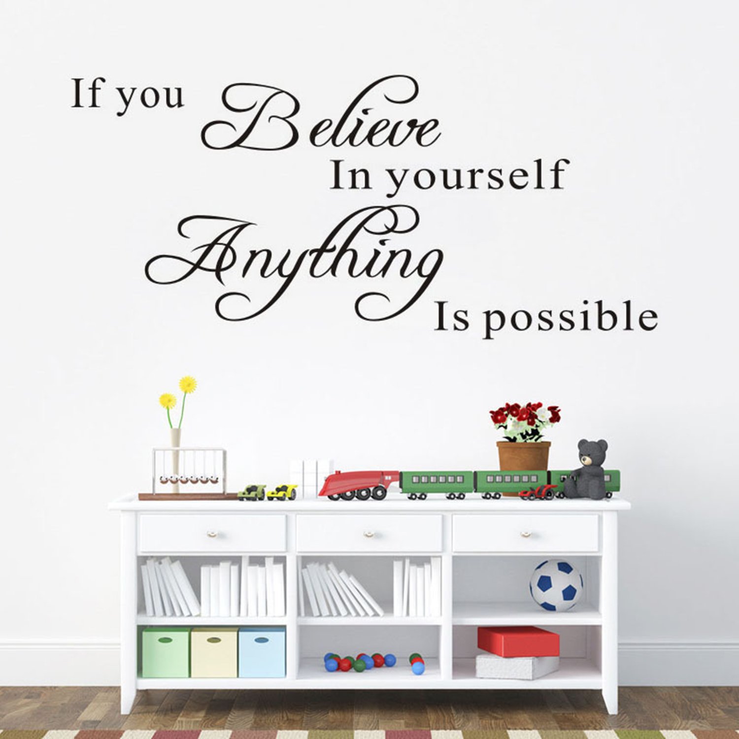 Inspirational Waterproof Removable Wall Sticker - Motivational Quote DIY Home, Office & Room Decor - Perfect for Bedroom, Nursery, Classroom and Workspace Decoration