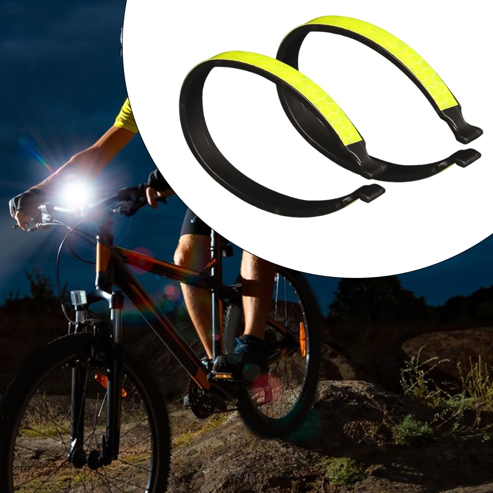 SM SunniMix 2Pcs High Visibility Bicycle Pants Clips - Reflective Cycling Trouser Clips for Safe Riding, Adjustable Pant Leg Cuff Clips for Men & Women - Perfect for Commuting, Road Biking & Outdoor Cycling