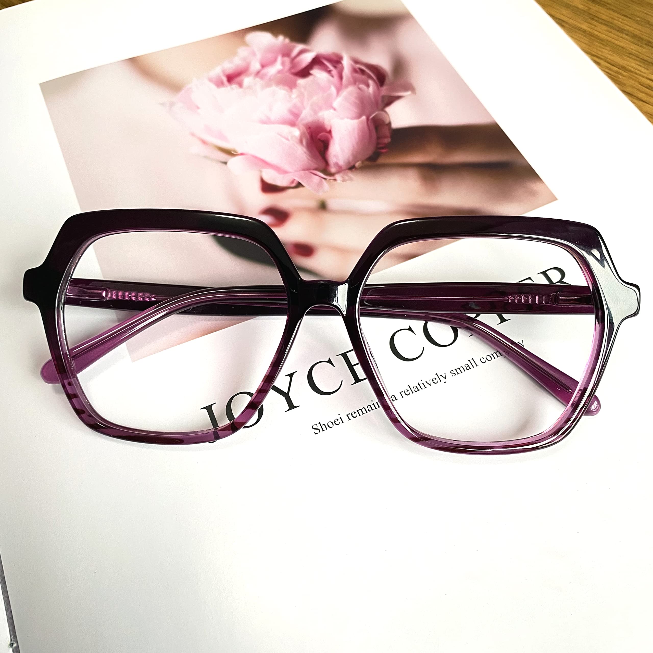 Blue Light Blocking Glasses for Women - Anti Eyestrain Computer & Gaming Glasses with Oversized Frame - Perfect for Office Work, Online Classes & Late Night Screen Use