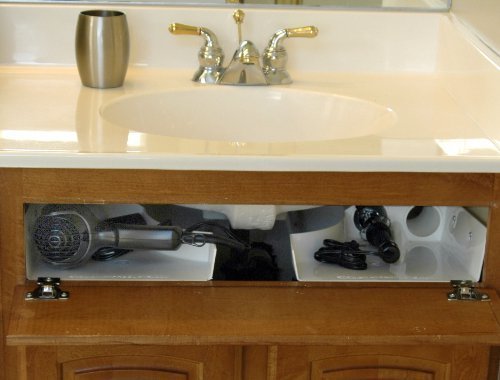 Stowaway Products Heat-Resistant Curling Iron Holder - Perfect for Salon, Bathroom & Travel Organizer (Black)