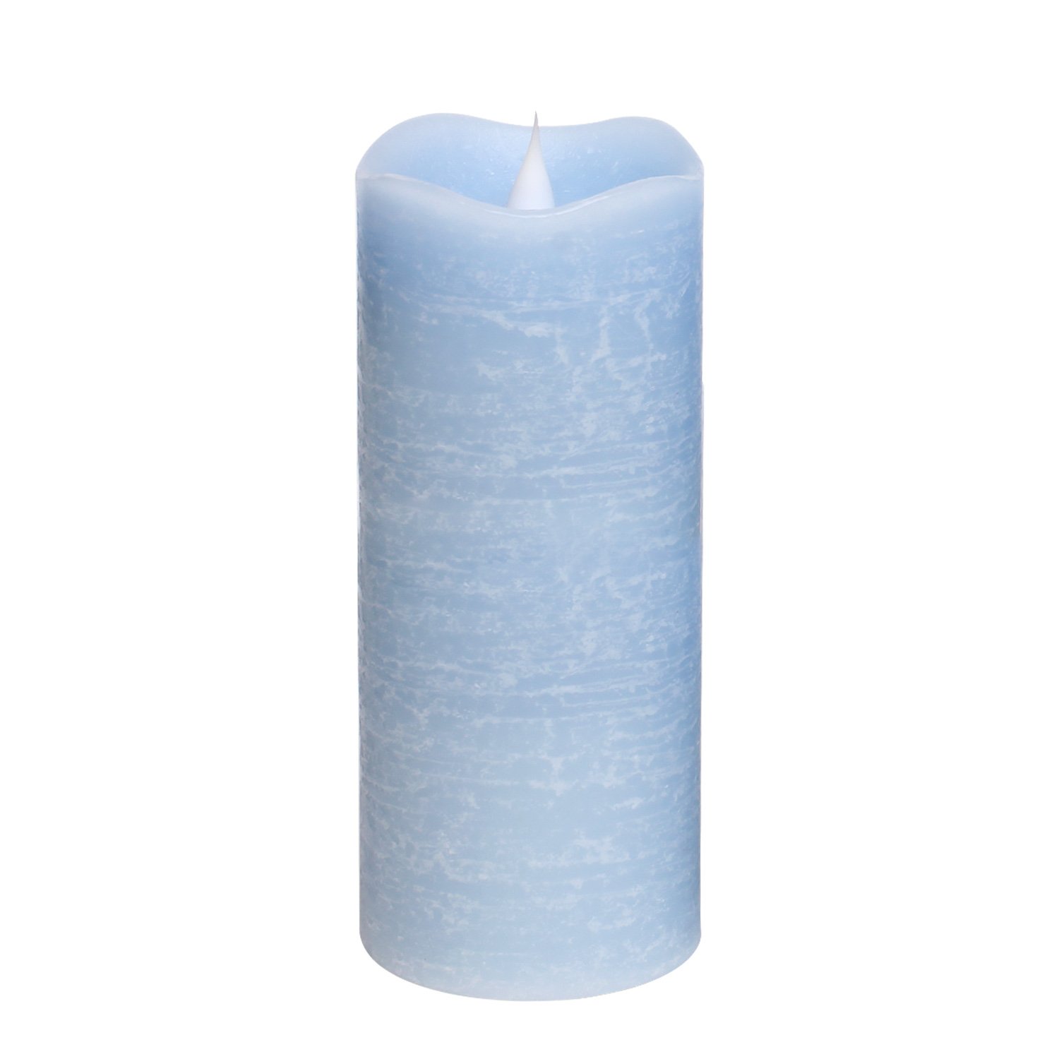 3D Moving LED Flameless Candle with Timer - Real Wax Battery Operated LED Candles (3 x 7 Inches, Blue) for Home Decor, Wedding Centerpieces, Romantic Dinner Lighting & Holiday Ambiance