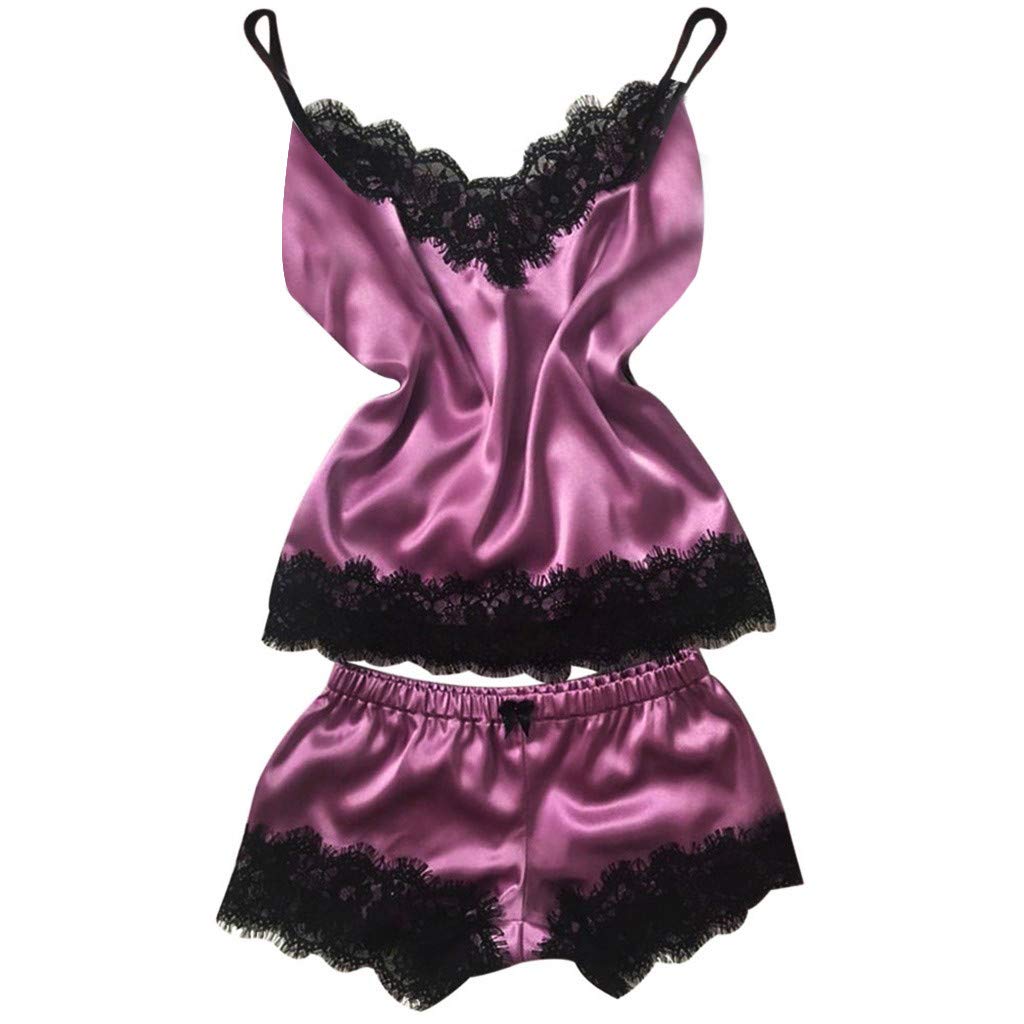 Satin Babydoll Nightgown - Sexy Lace Sleepwear for Women, Comfortable Satin Nightdress with Lace Trim - Perfect for Romantic Nights, Honeymoon & Bedroom Intimacy