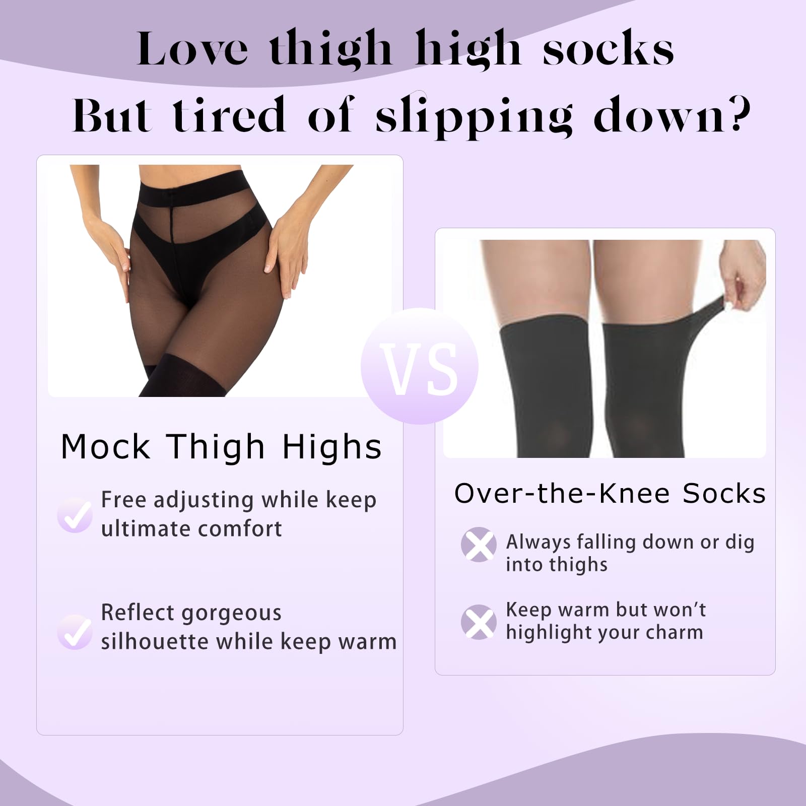 MANZI Gothic Style Faux Thigh High Stockings - Women's Sexy Over The Knee Socks for Winter & Cosplay | Perfect for Halloween, Christmas Outfits & Gothic Fashion