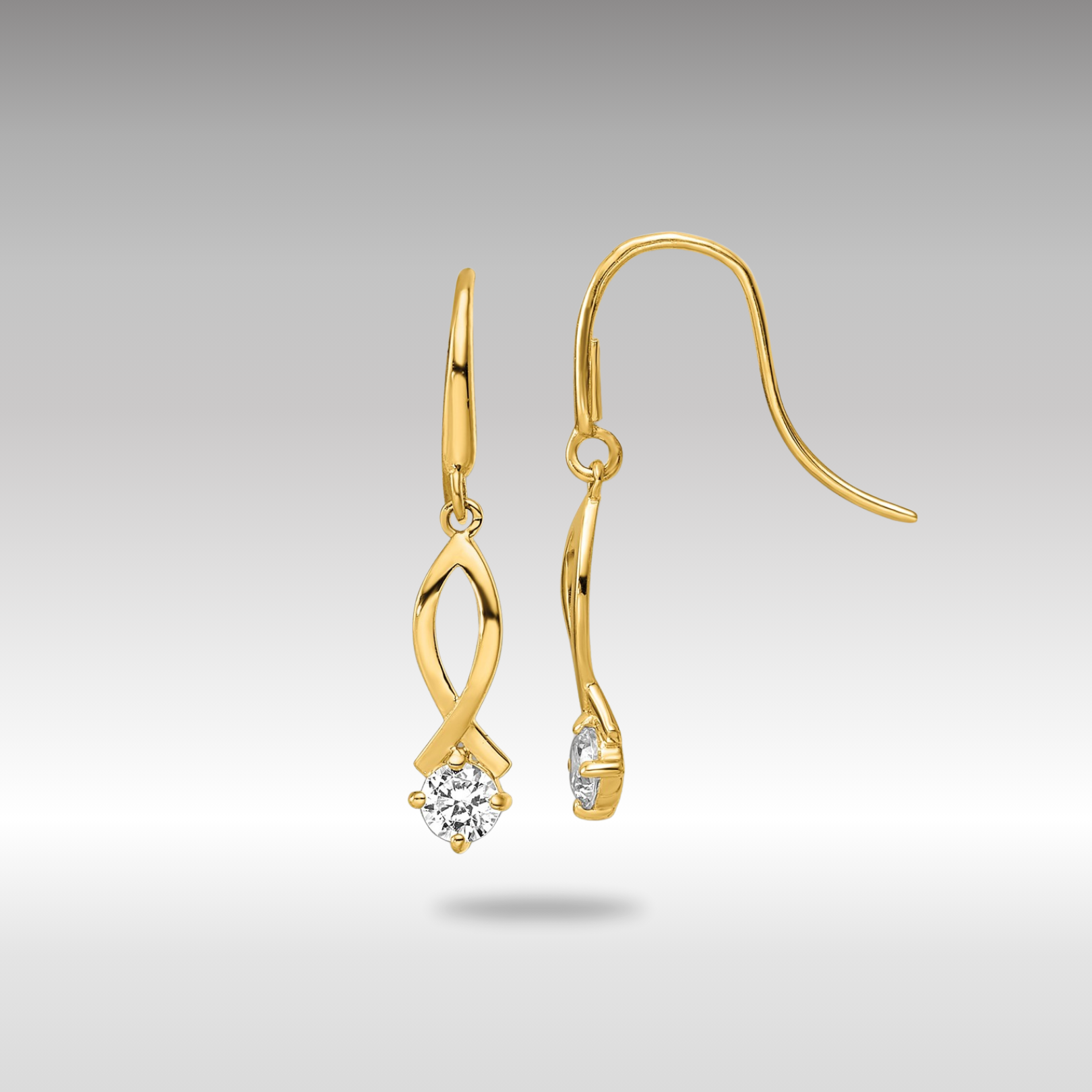 14K Gold Plated CZ Dangle Earrings for Women - Elegant Drop Earrings with Cubic Zirconia Stones - Perfect for Parties, Weddings & Evening Events (Model YE1935)