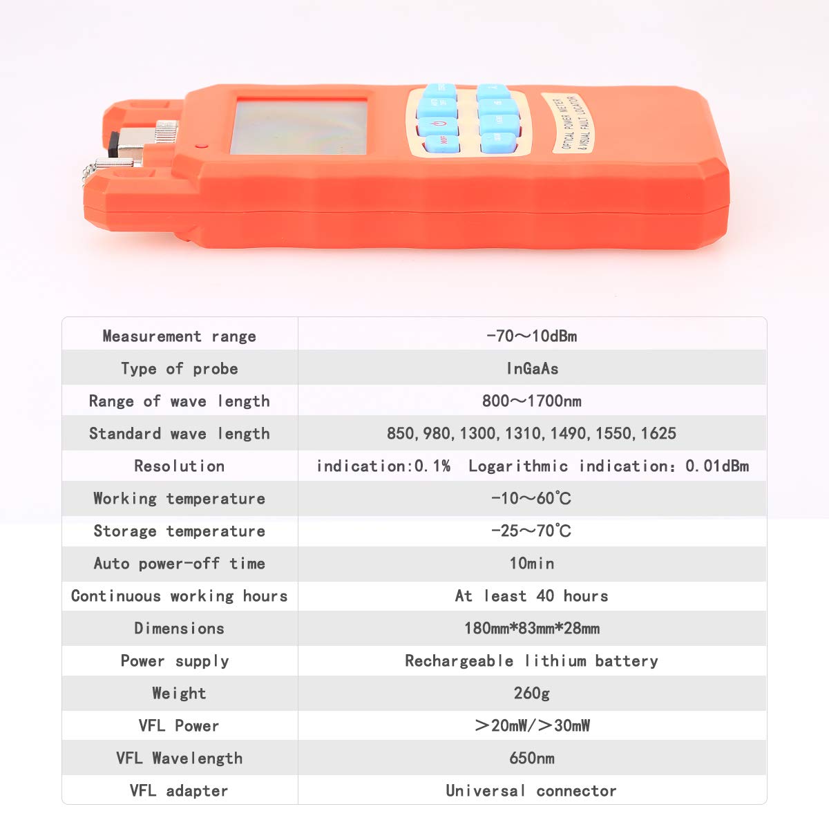**Handheld Fiber Optic Power Meter & Visual Fault Locator - 20KM Portable Cable Tester for Network Maintenance, Installation, and Troubleshooting (Ideal for Telecom, Data Centers & Home Fiber Optic Setup)**