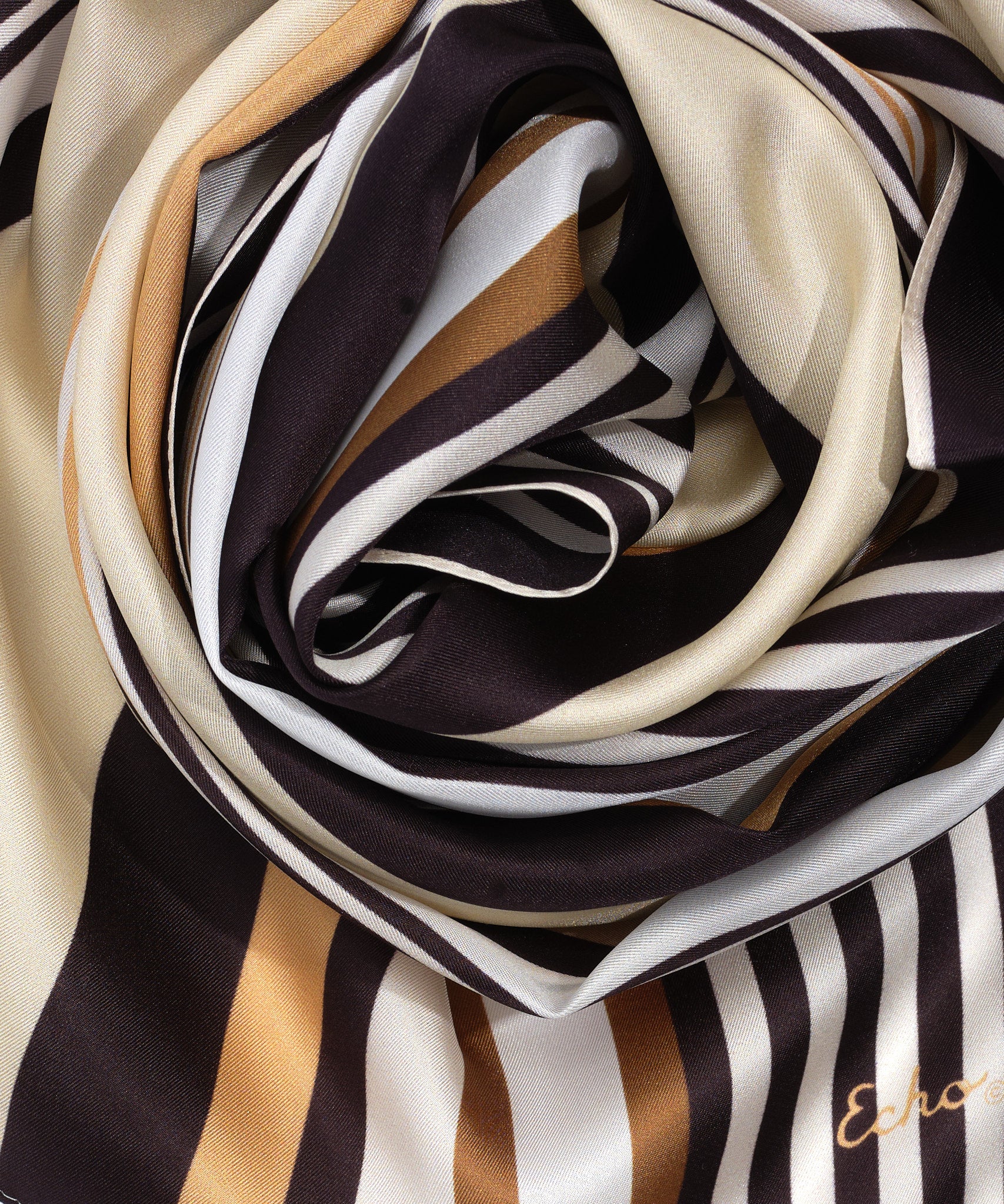 Tropic Stripe Silk Oblong Scarf - Lightweight & Elegant Womens Fashion Accessory for Summer, Beach, and Travel