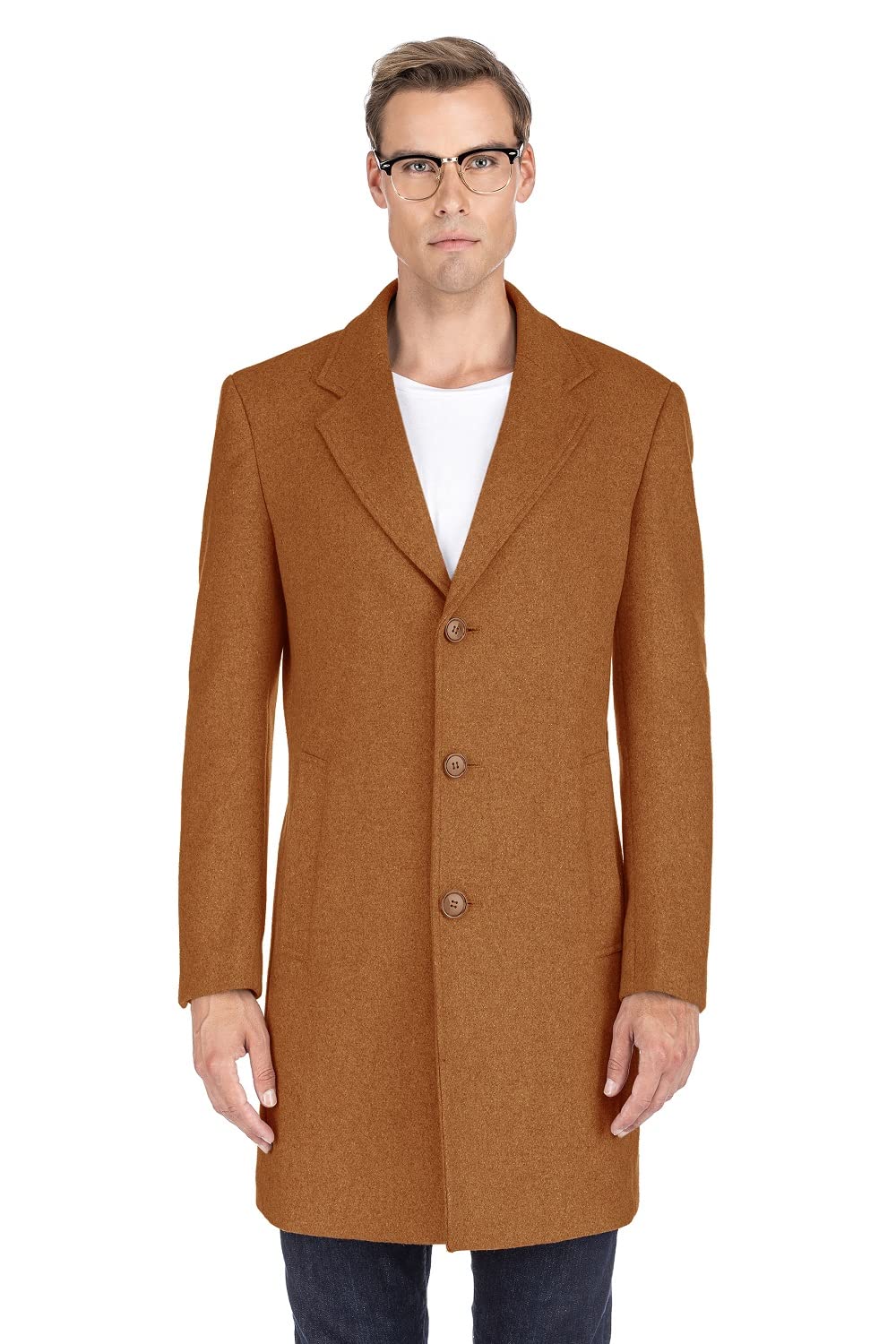 Braveman Men's Heavyweight Wool Blend Peacoat Top Coat Jacket - Winter Warm Overcoat for Business & Casual Wear | Formal Outerwear for Office, Dating & Special Occasions