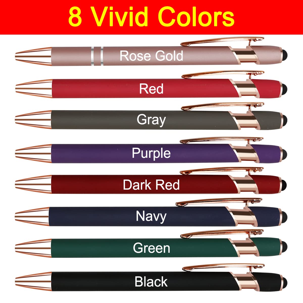200Pcs Custom Personalized Pens with Name Text - Premium Ballpoint Pens for Women & Men - Free Engraving - Perfect for Business, Graduation, Wedding & Baby Shower Gifts - Ideal for Office Use, School Supplies & Corporate Events