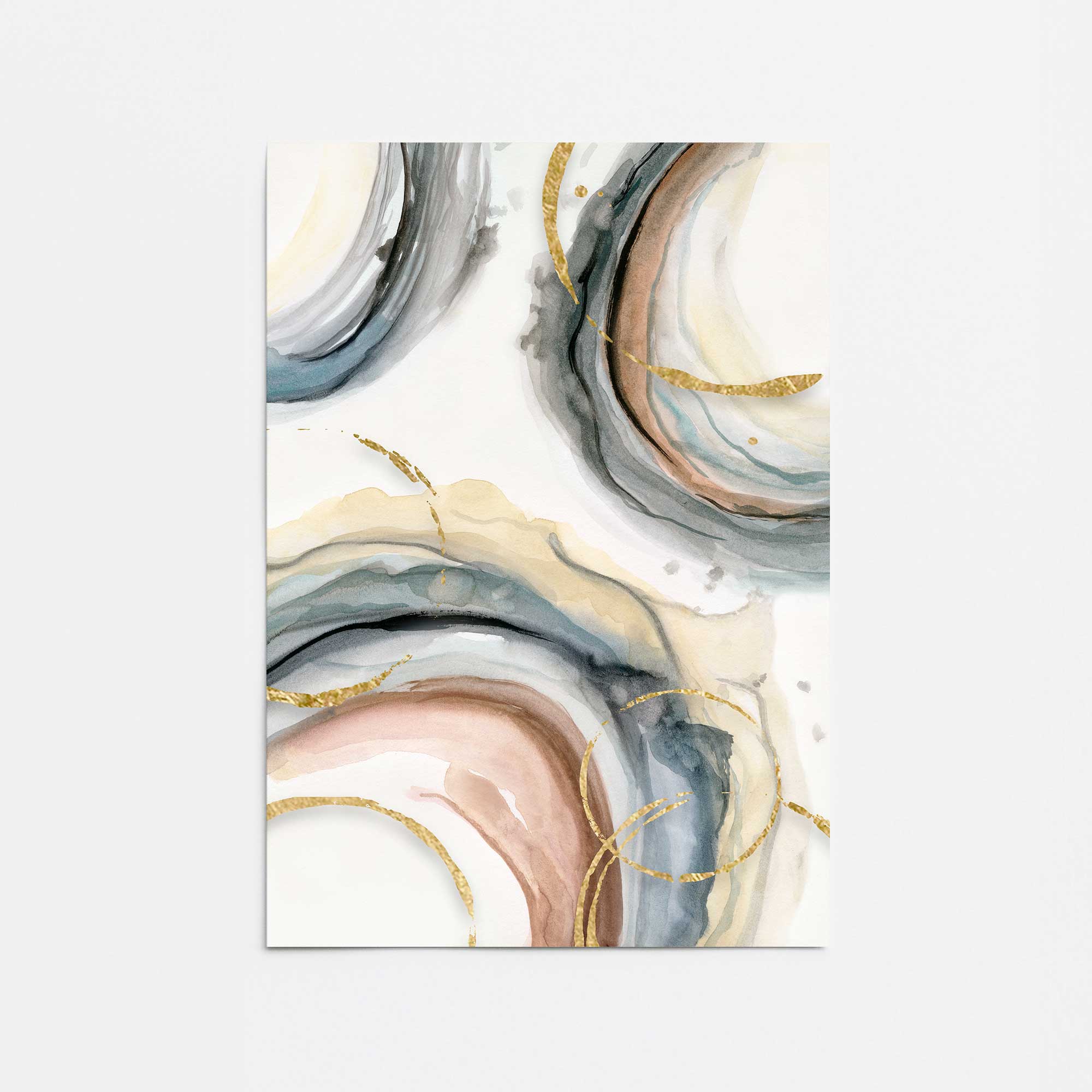 Golden Echoes v2 Print - Premium Wall Art Decor for Living Room, Bedroom & Office - Modern Abstract Canvas Painting for Home & Office Decor