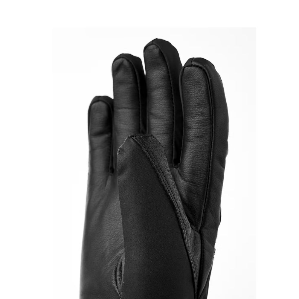Hestra Primaloft Insulated Leather Gloves for Women - 5 Finger Winter Gloves (Model 32210-100) | Warm & Waterproof for Skiing, Snowboarding & Outdoor Activities
