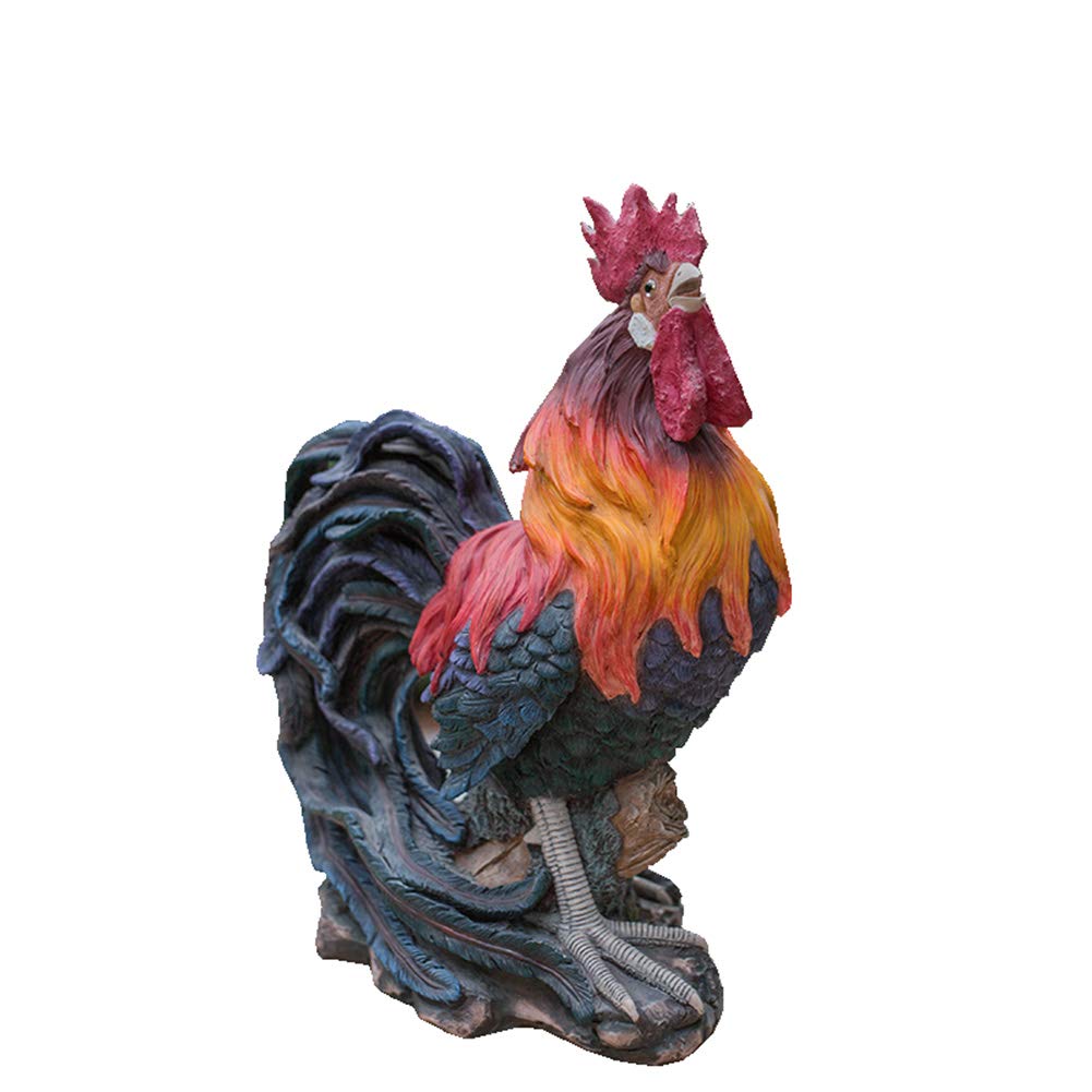 Large Rooster Statue - Resin Outdoor Garden Decor, Realistic Farm Animal Sculpture for Yard, Courtyard & Patio | Perfect for Farmhouse, Countryside & Rustic Home Decor
