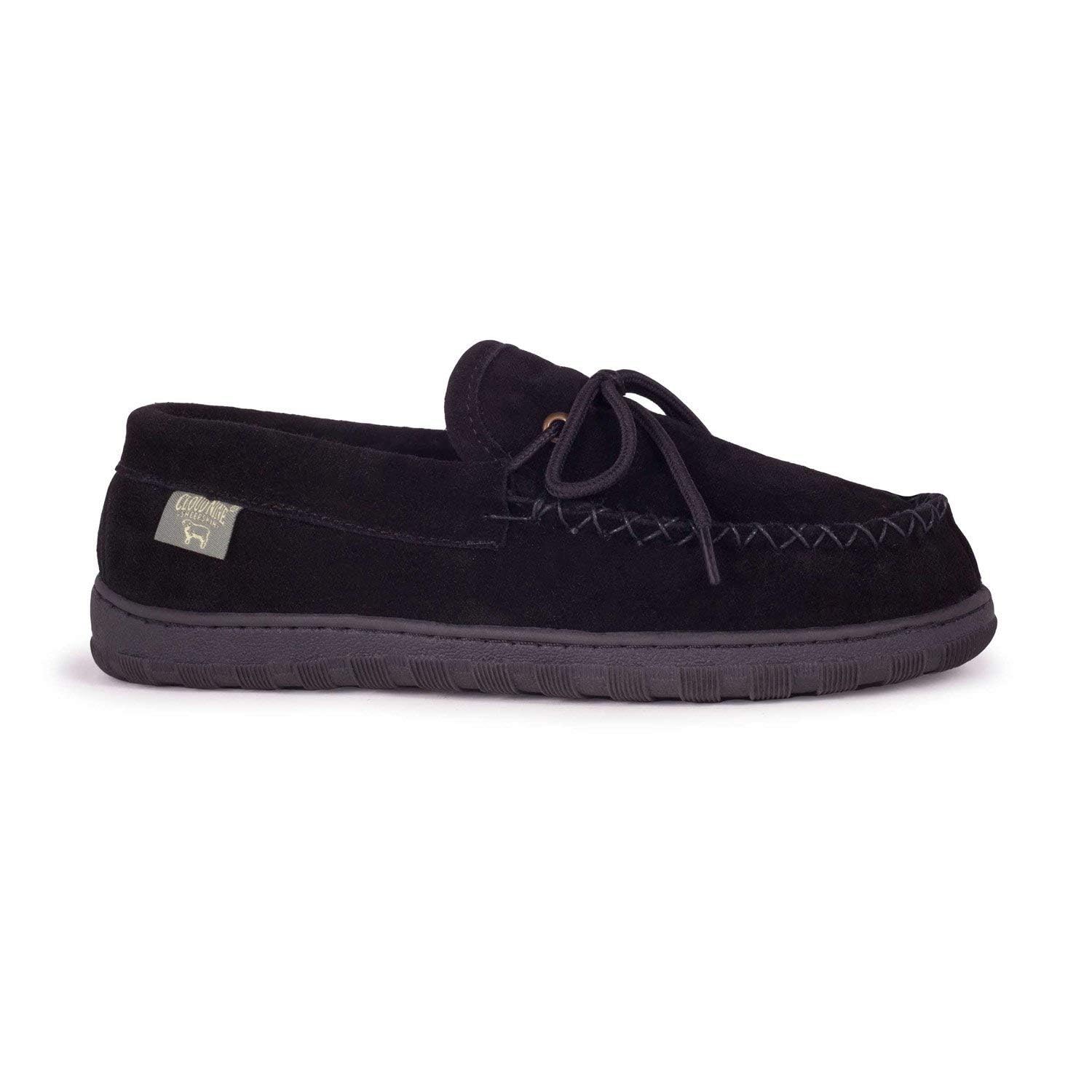 Men's Sheepskin Lined Moccasin Slippers - Soft Indoor/Outdoor Slip-On House Shoes for Comfort & Warmth - Perfect for Home, Office, and Casual Wear