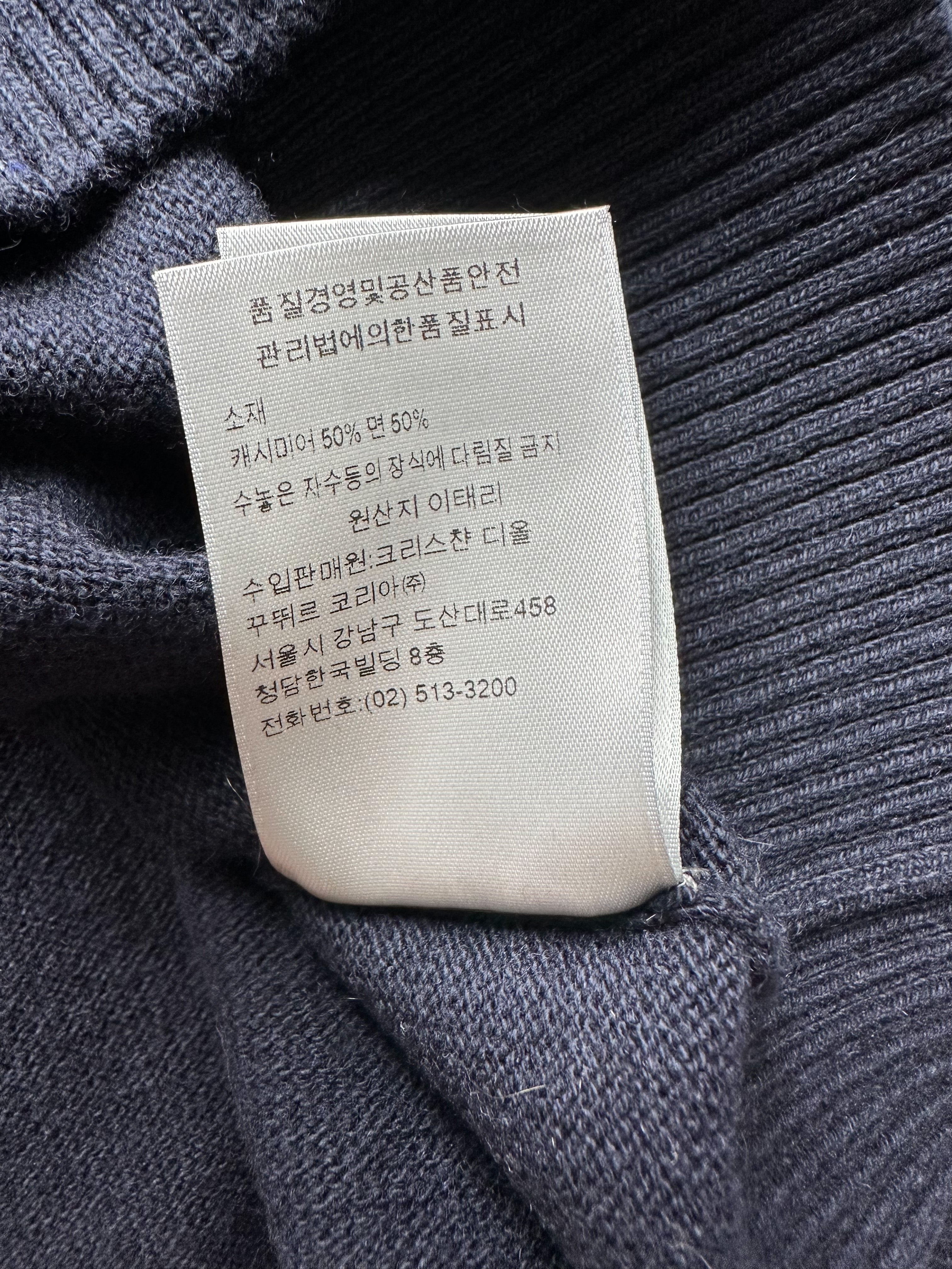 Dior Air Jordan Navy Wings Logo Cashmere Blend Sweater - Men's Luxury Knitwear for Casual & Streetwear Fashion | Perfect for Winter Outfits & Urban Style