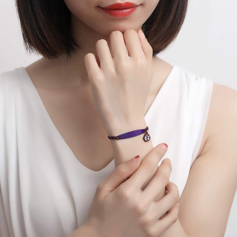 Adjustable Medical Alert Bracelets for Women 6.5-8 Inch - Fashionable Small Figaro Style Engraved ID Bracelet - Perfect for Emergency Medical Identification & Daily Wear