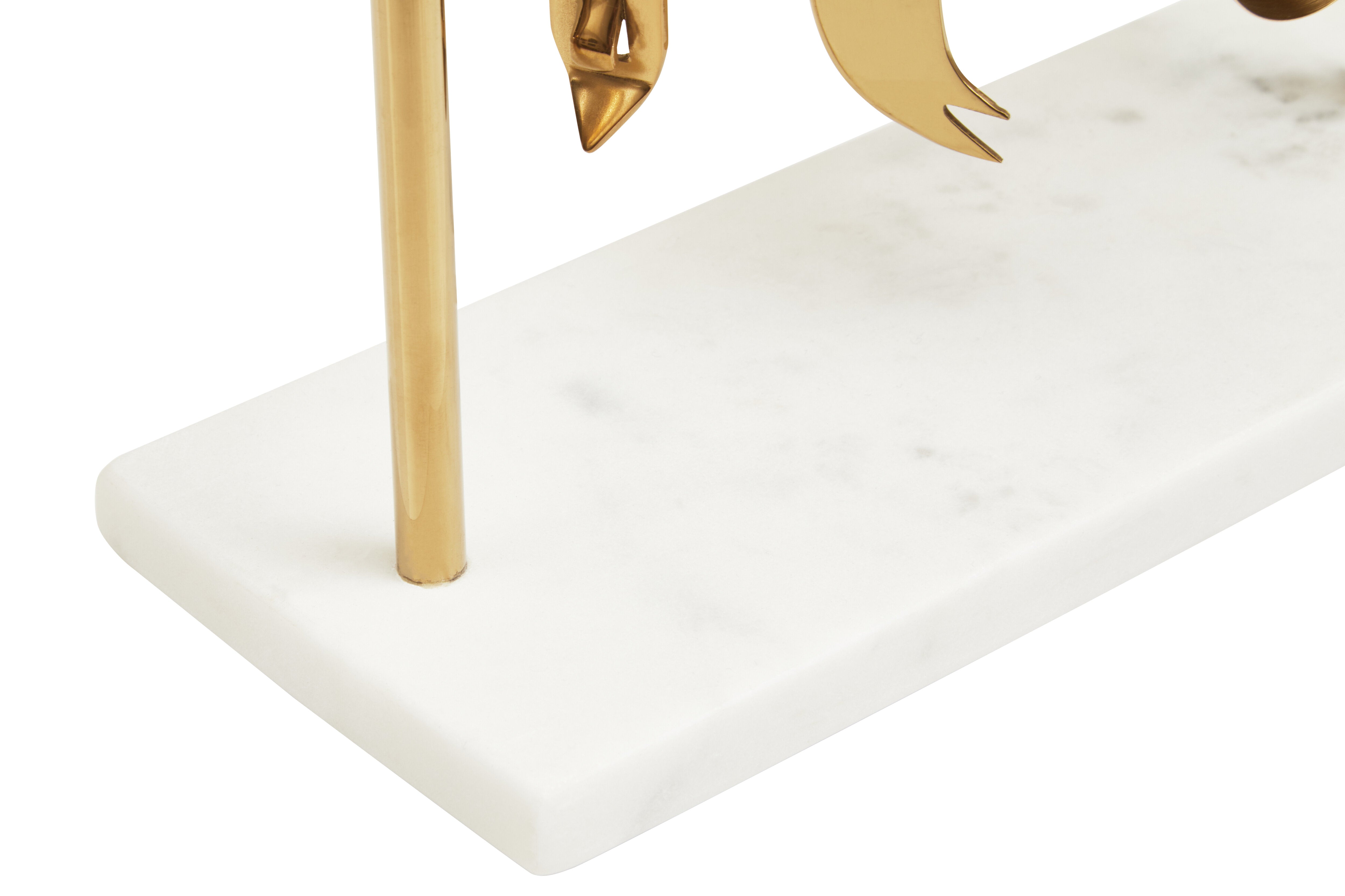 Omari Marble and Gold Finish Bar Tool Stand - Elegant Cocktail Accessories Organizer for Home Bars, Parties, and Bartending Stations