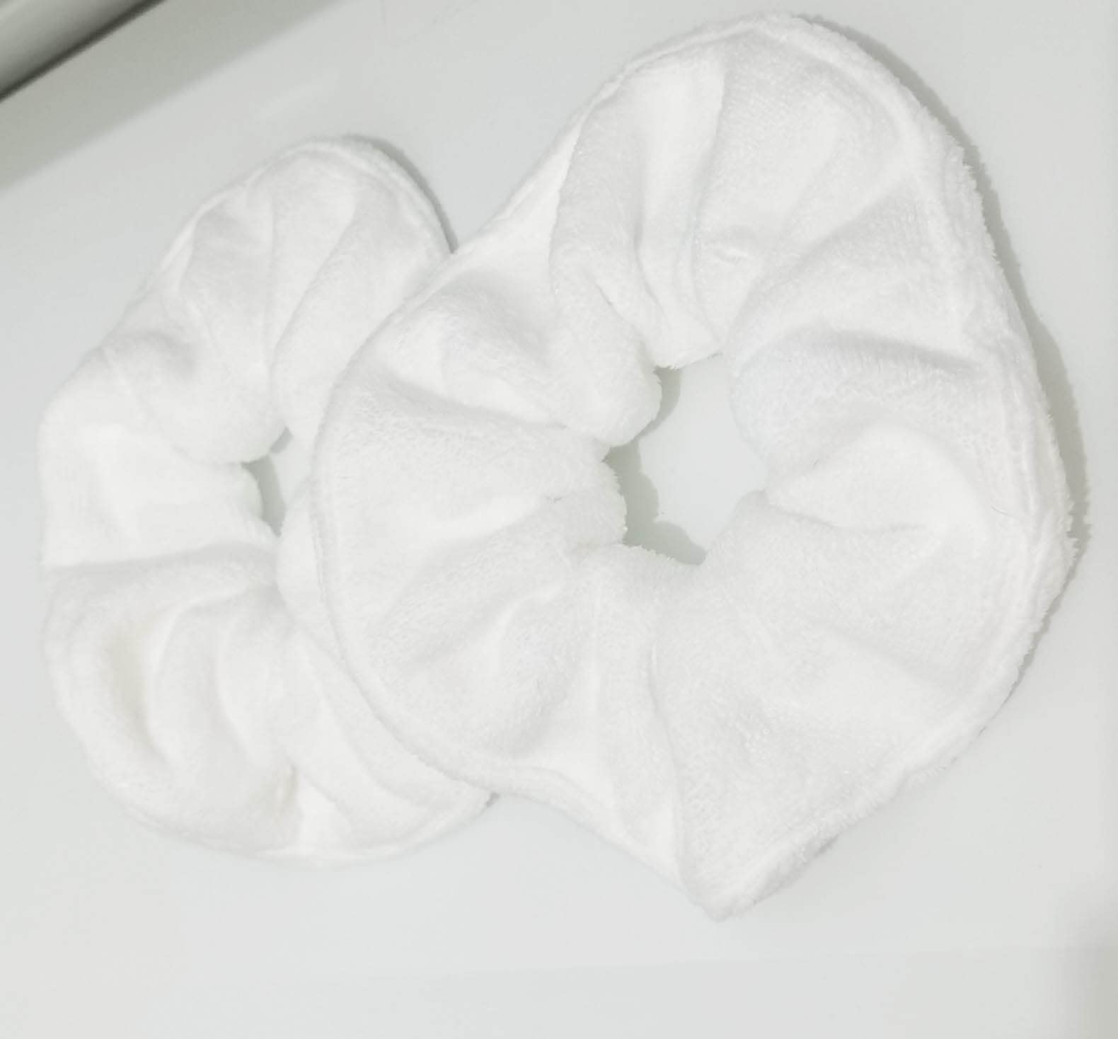 Ultra Soft Microfiber Hair Towel Scrunchies - Super Absorbent Hair Towel Wrap for Frizz Free & Heatless Hair Drying - Large Thick Hair Ponytail Holder - Premium 2 Pack (White) - Perfect for Post-Shower, Gym, Travel & Home Hair Care