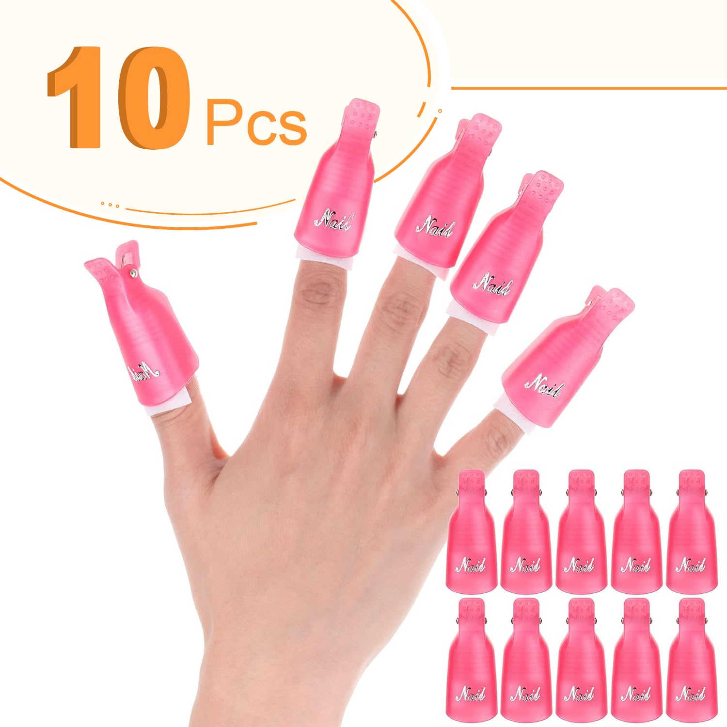 10Pcs Nail Polish Remover Clips for Acrylic & Gel Polish Removal - Reusable Soak Off Nail Clips for Professional & Home Manicure - Perfect for Salon, DIY Nail Care & At-Home Spa Treatments