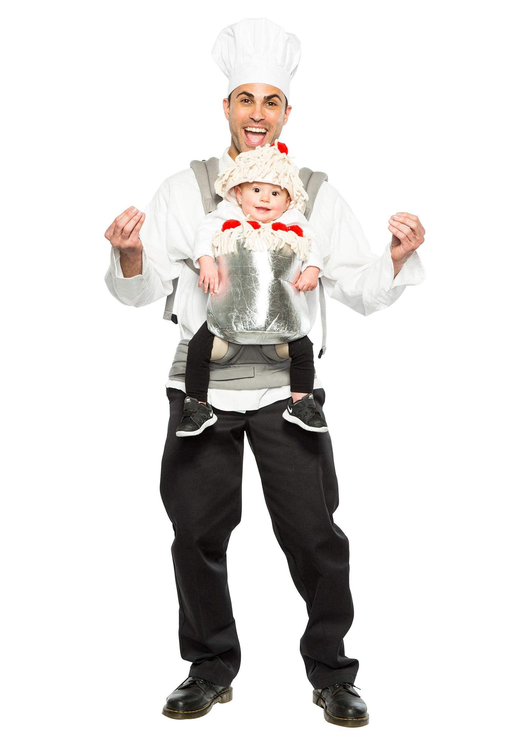 Adorable Seeing Red Infant Chef & Spaghetti Costume - Perfect for Halloween, Dress-Up & Photo Shoots