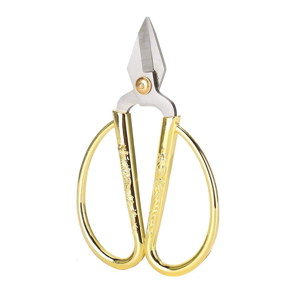 Jadpes Vintage Stainless Steel Jewelry Scissors - Large Golden Handle Crafting Tool for Jewelry Making & Repair | Perfect for Jewelers, DIY Crafters & Metalwork Enthusiasts