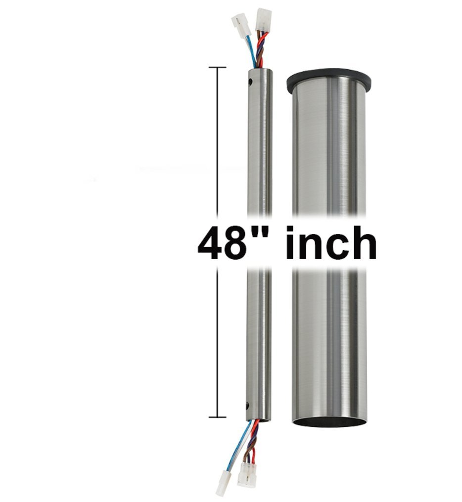 Monte Carlo DRM48BS Brushed Steel Ceiling Fan Downrod - Perfect for Indoor and Outdoor Ceiling Fan Installation
