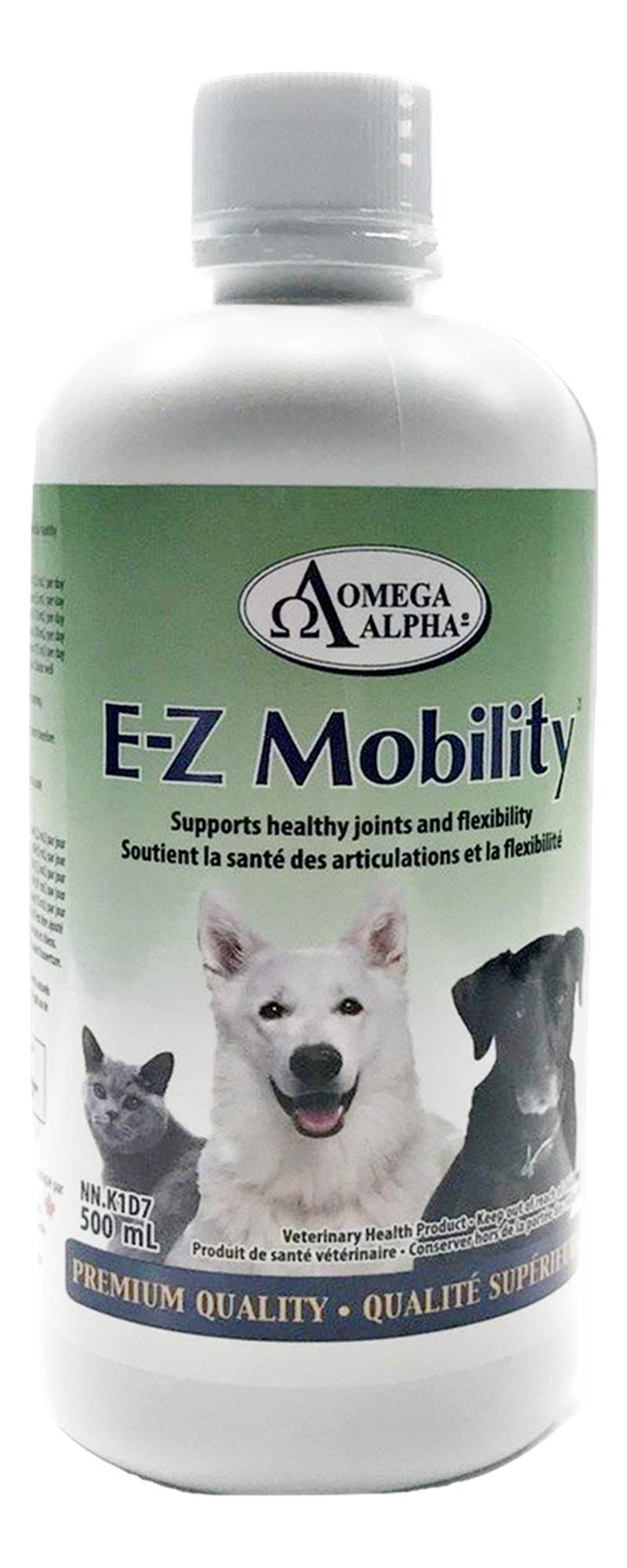 E-Z Mobility Hip and Joint Supplement for Dogs & Cats - MSM Pet Supplements with Glucosamine & Chondroitin for Tendon Support, Flexibility & Muscle Stiffness Relief - 500ml Liquid Formula for Senior Pets & Active Animals - Ideal for Post-Exercise Recovery & Daily Joint Care