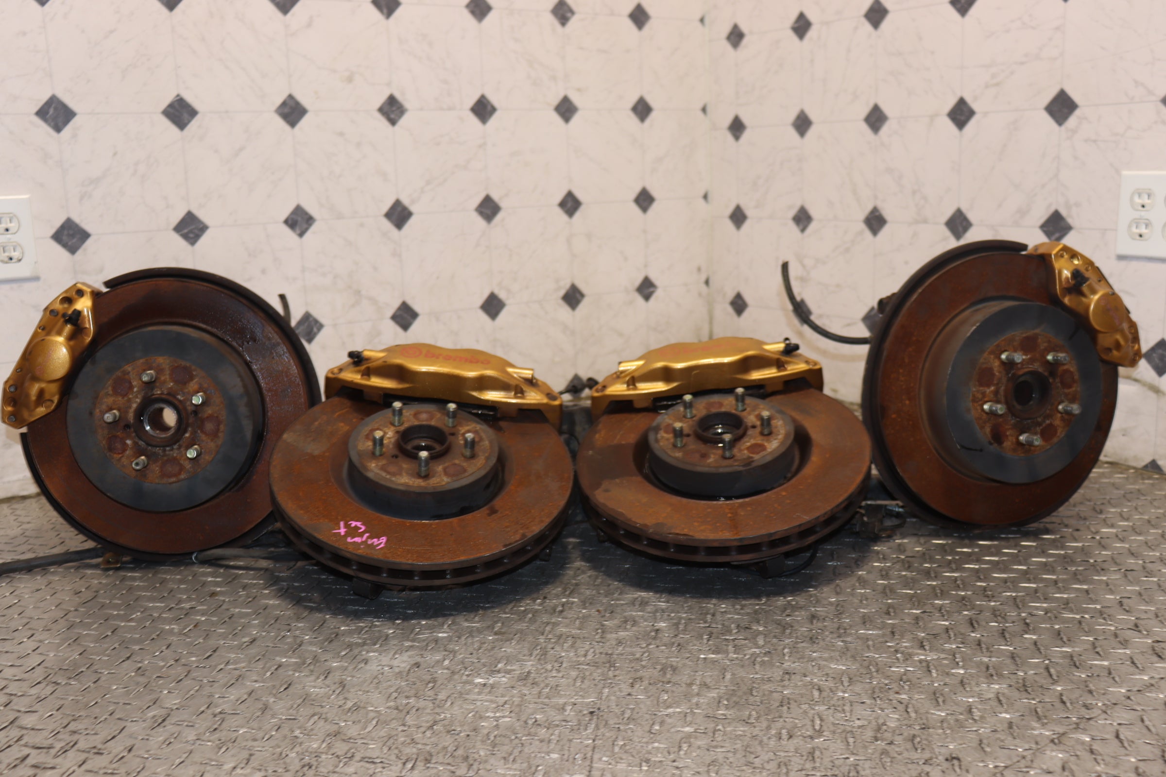 JDM 02-05 Subaru WRX STI Brembo Brake Calipers & Rotors Kit - High Performance Braking System for Street Racing & Track Days