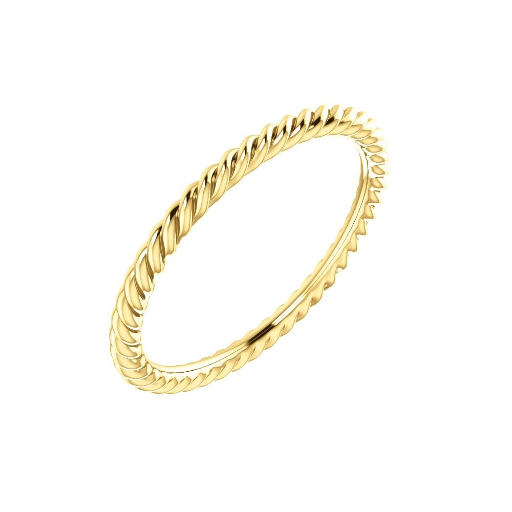10K Yellow Gold Thin Rope Wedding Band for Women - Elegant Bridal Ring for Engagement, Anniversary & Everyday Wear