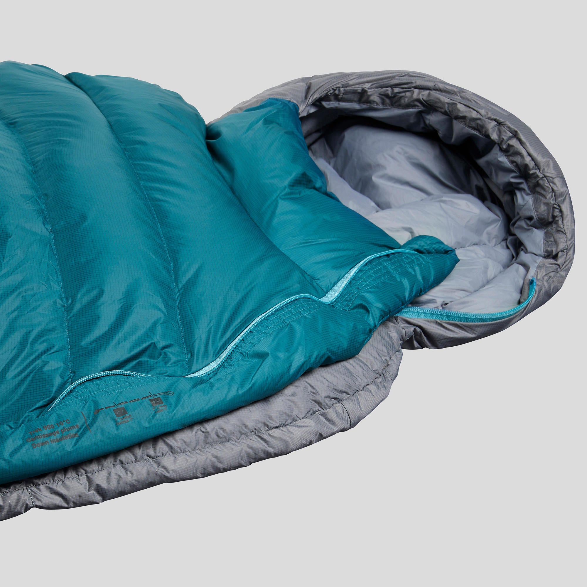 Forclaz MT900 50°F Down Sleeping Bag - Ultralight & Compact for Backpacking, Camping & Hiking - Perfect for Outdoor Adventures in Cold Weather