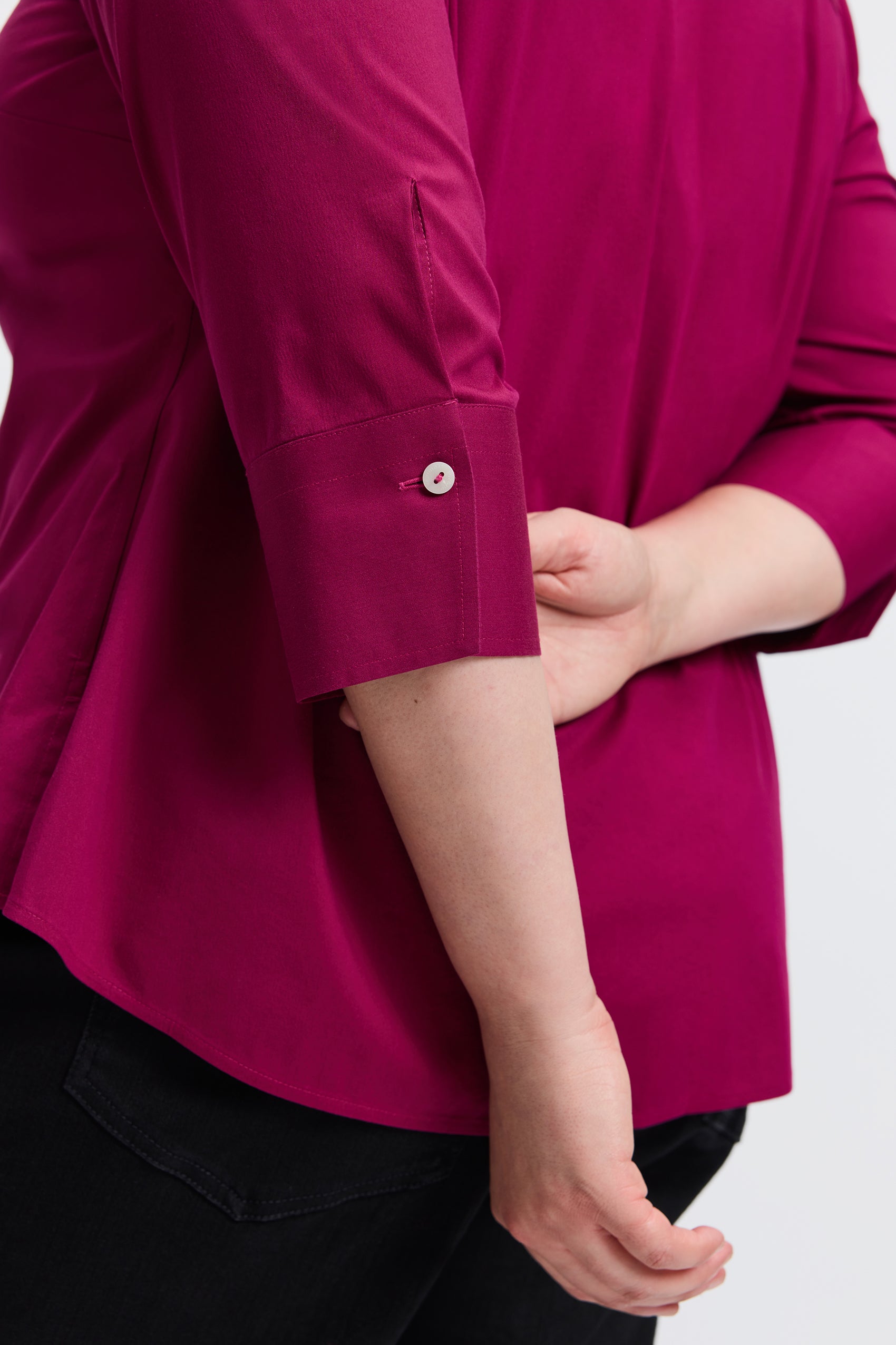 Mary Plus No Iron Stretch 3/4 Sleeve Shirt - Wrinkle-Free Comfort Fit Blouse for Work & Casual Wear | Office, Travel & Everyday Outfits